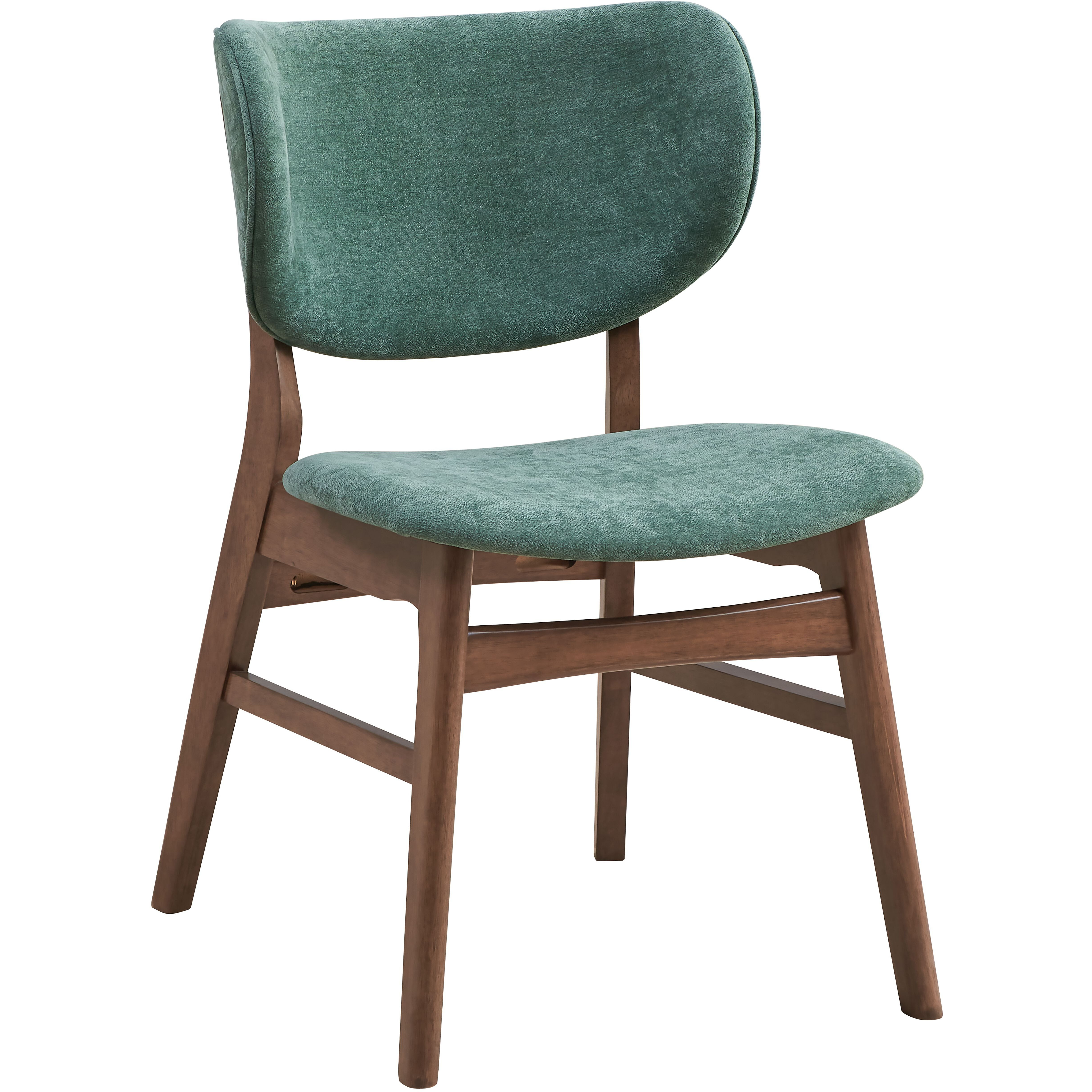 Green And Walnut Padded Side Chair (Set Of 2)