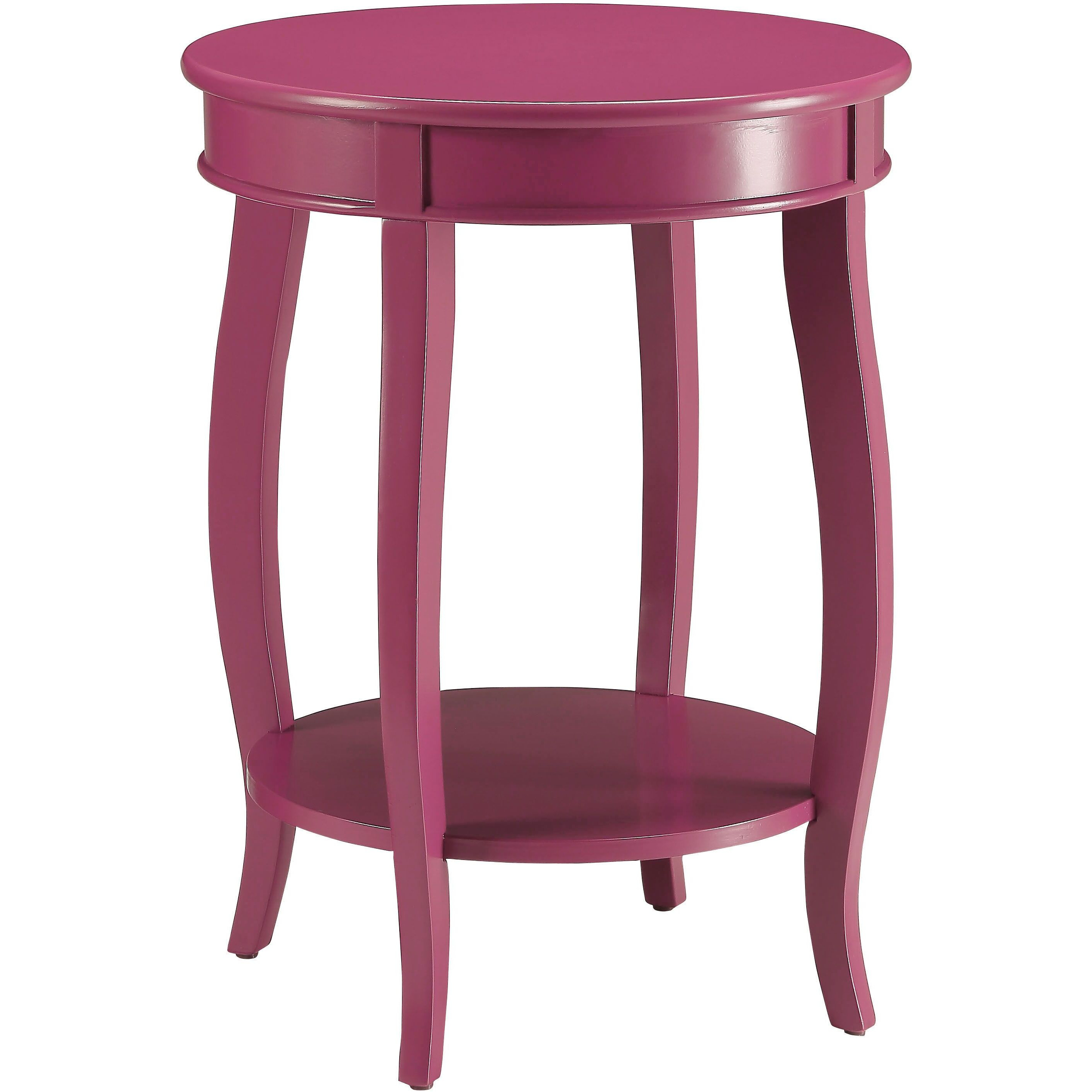 Purple Accent Table With Bottom Shelf
