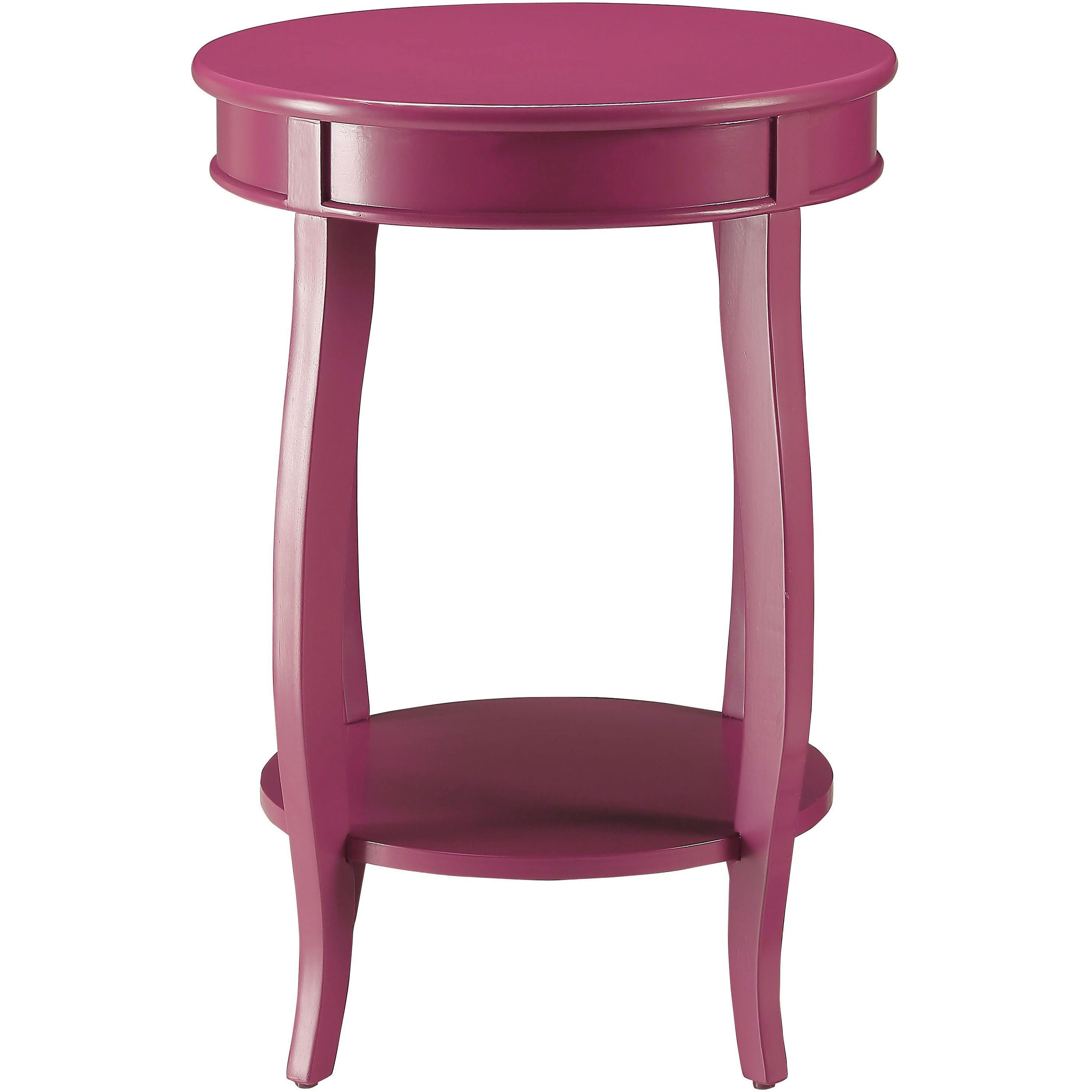 Purple Accent Table With Bottom Shelf