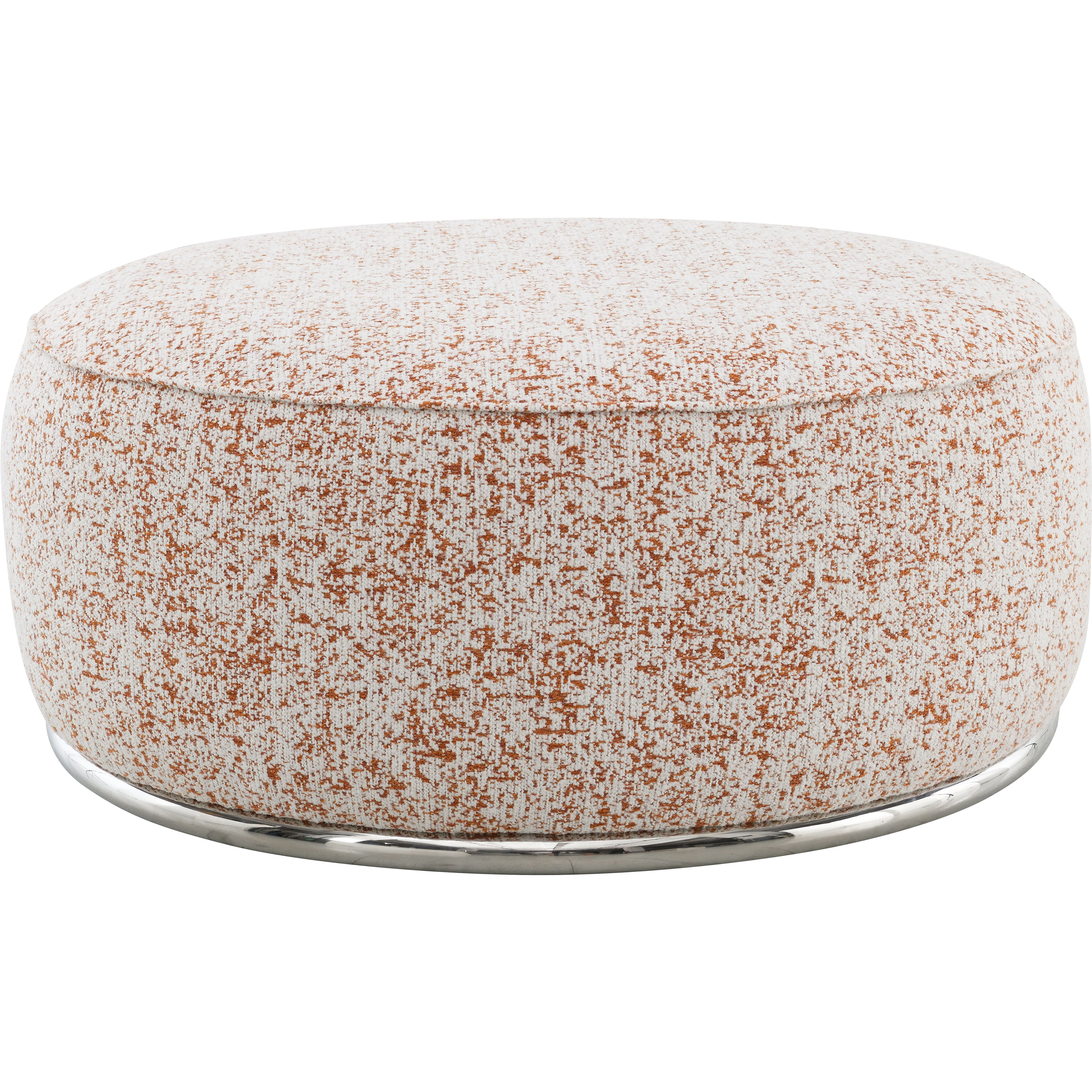Pink Ottoman With Metal Frame