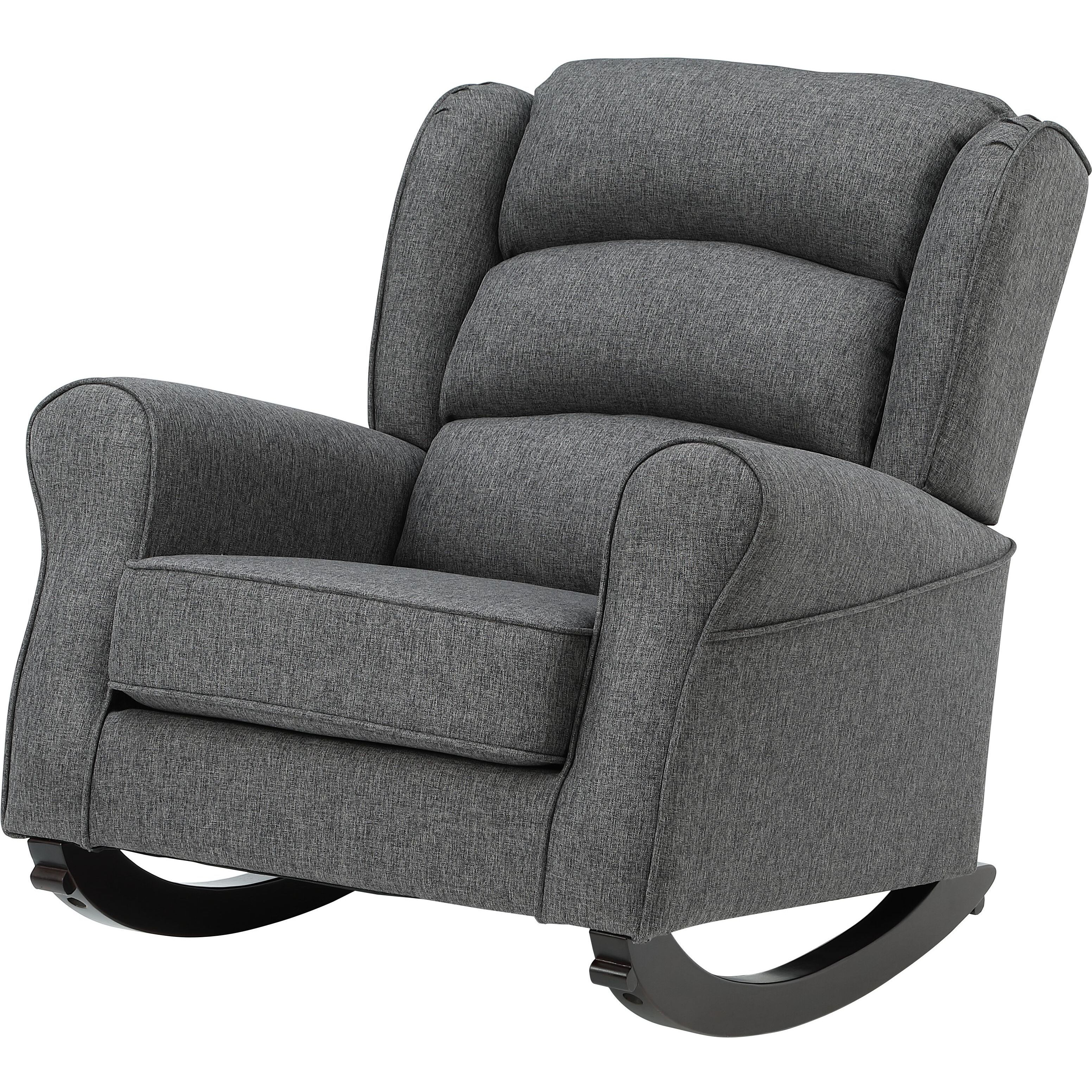Grey Rocking Chair With Flared Arm
