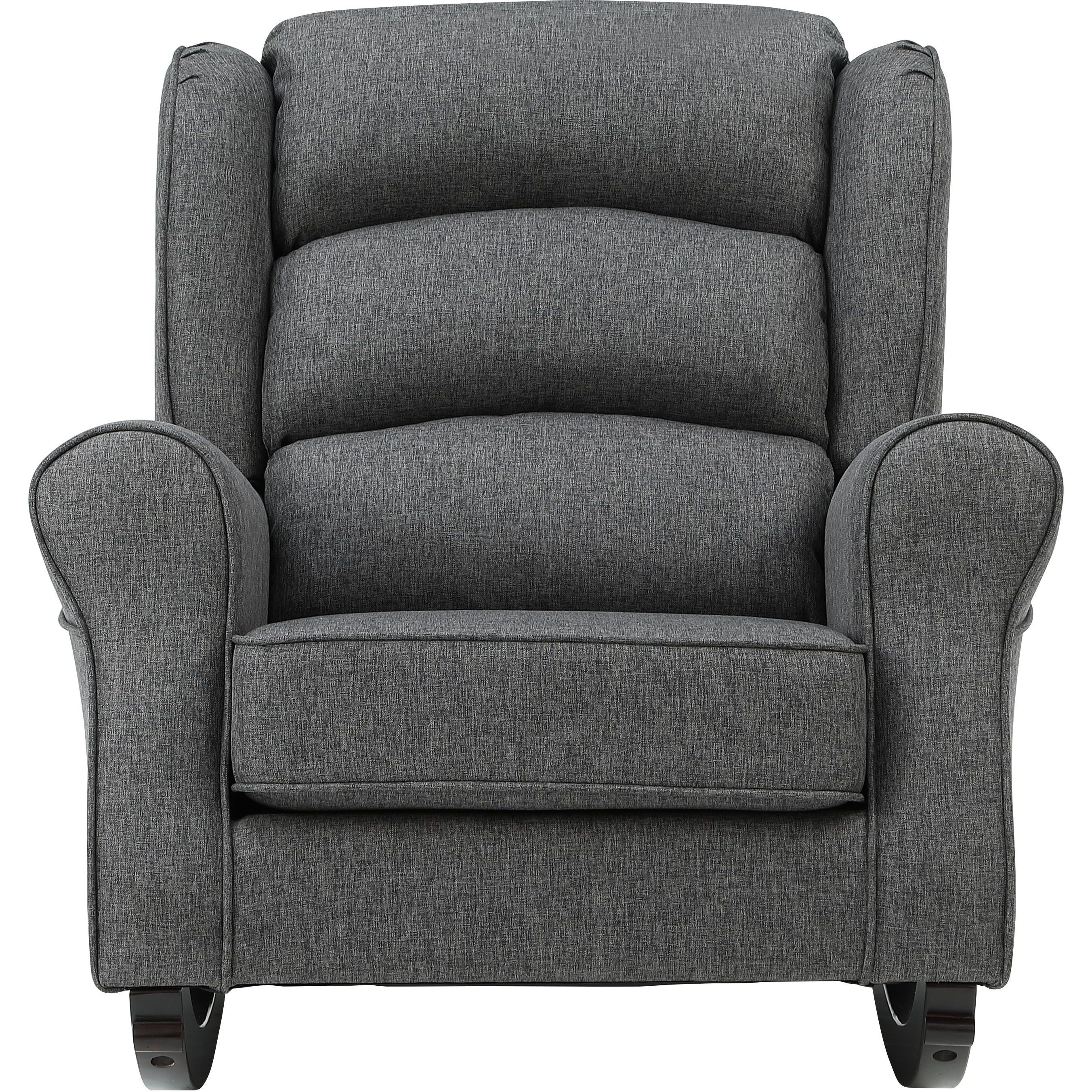 Grey Rocking Chair With Flared Arm
