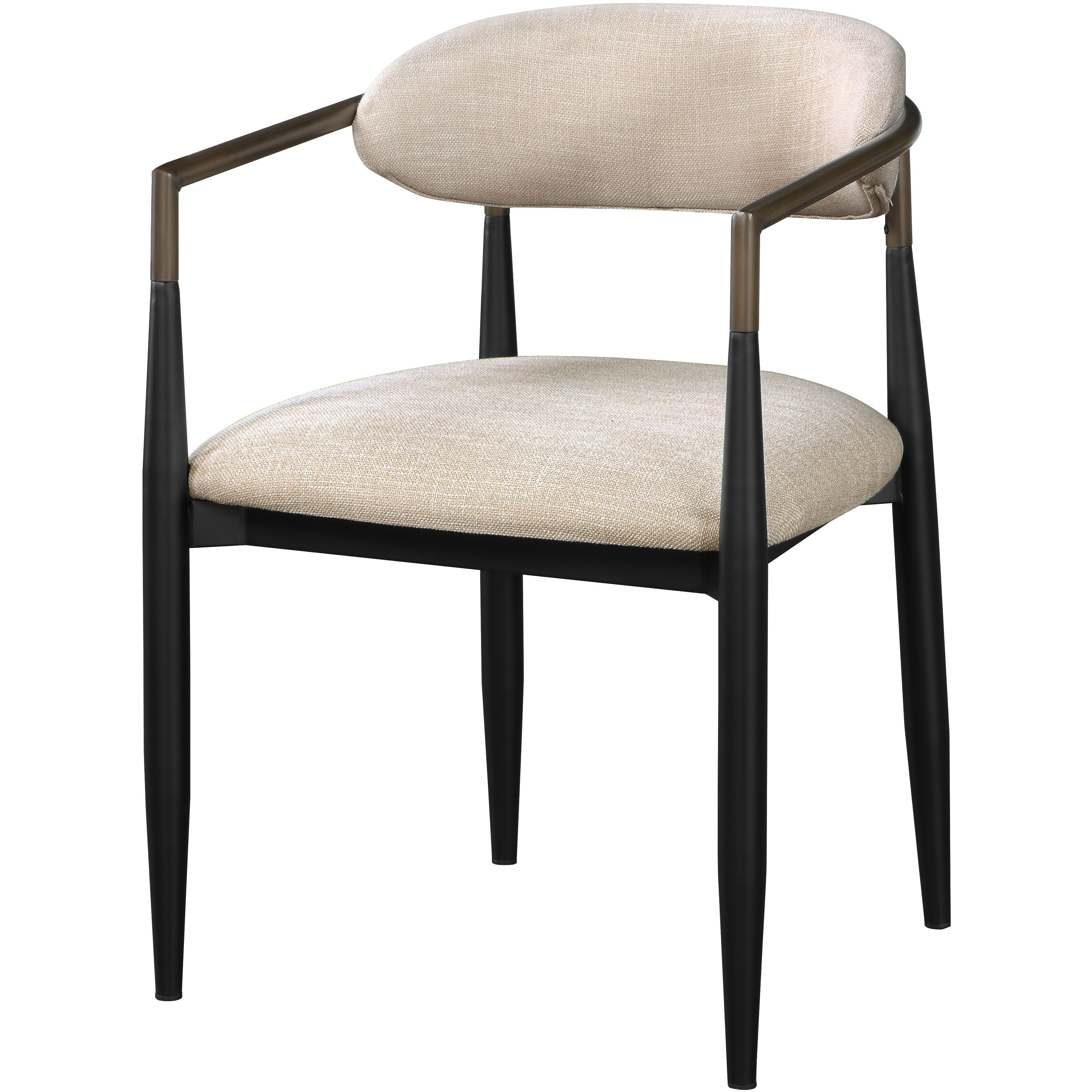 Beige And Black Armchair With Open Back (Set Of 2)