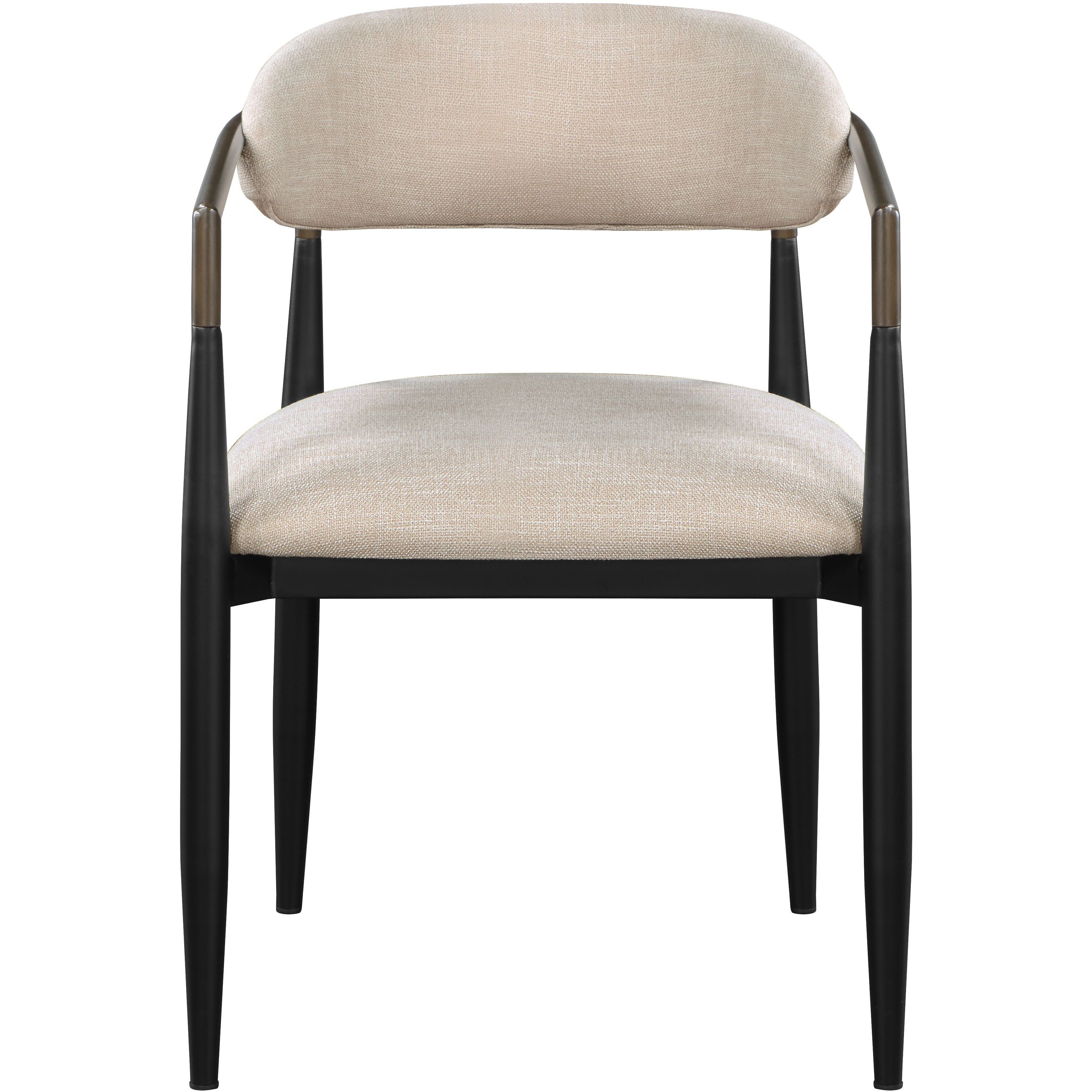 Beige And Black Armchair With Open Back (Set Of 2)