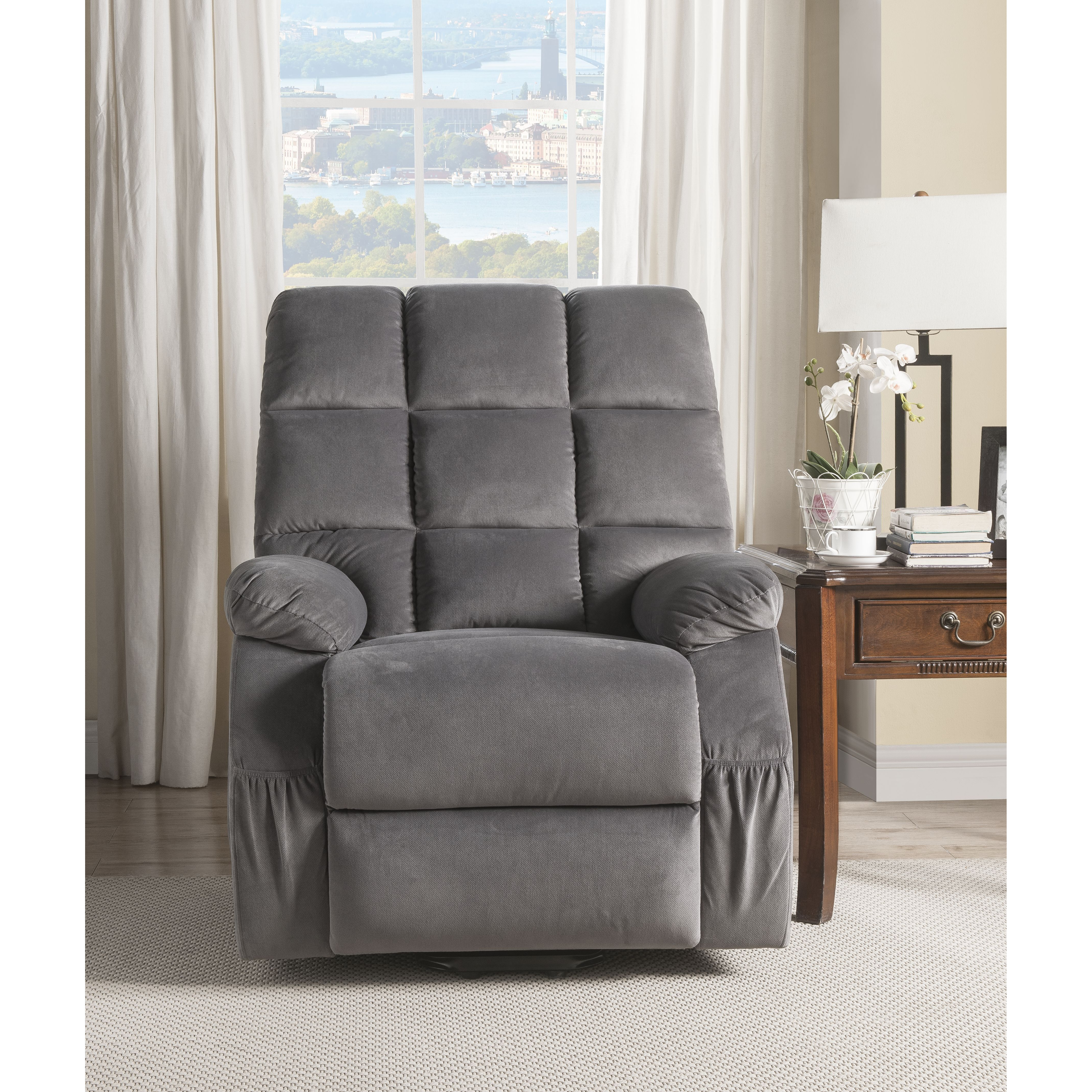 Grey Power Lift Recliner With Massage
