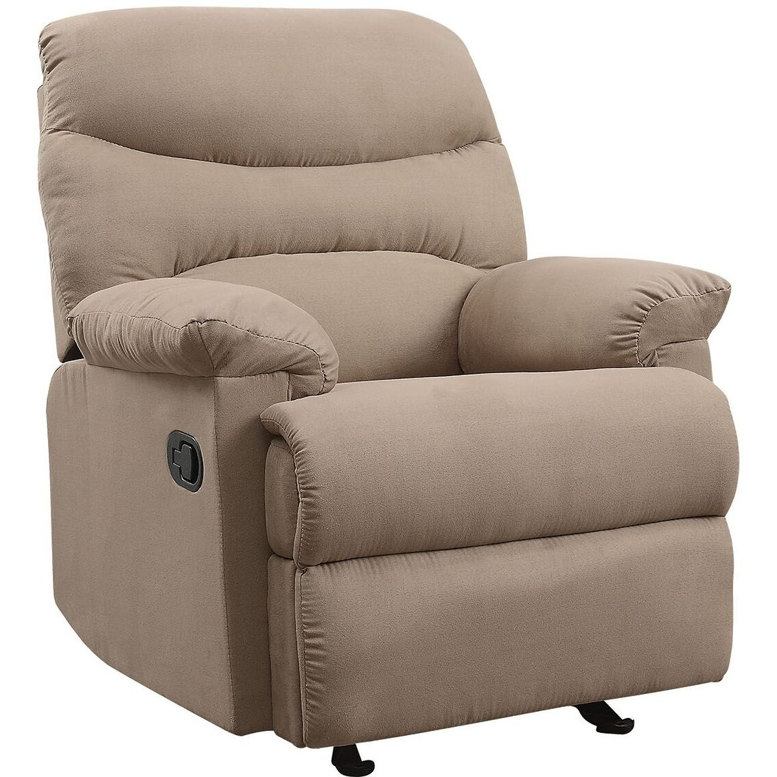 Light Brown Recliner With Pillow Top Armrest
