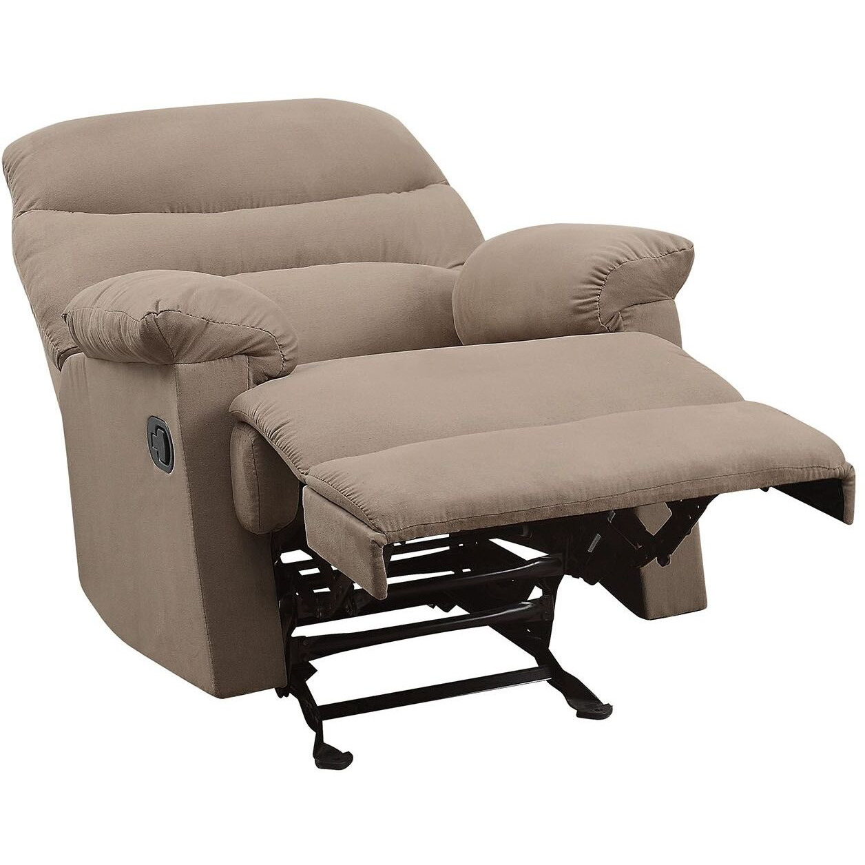 Light Brown Recliner With Pillow Top Armrest