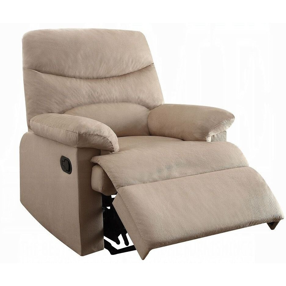 Light Brown Recliner With Pillow Top Arm