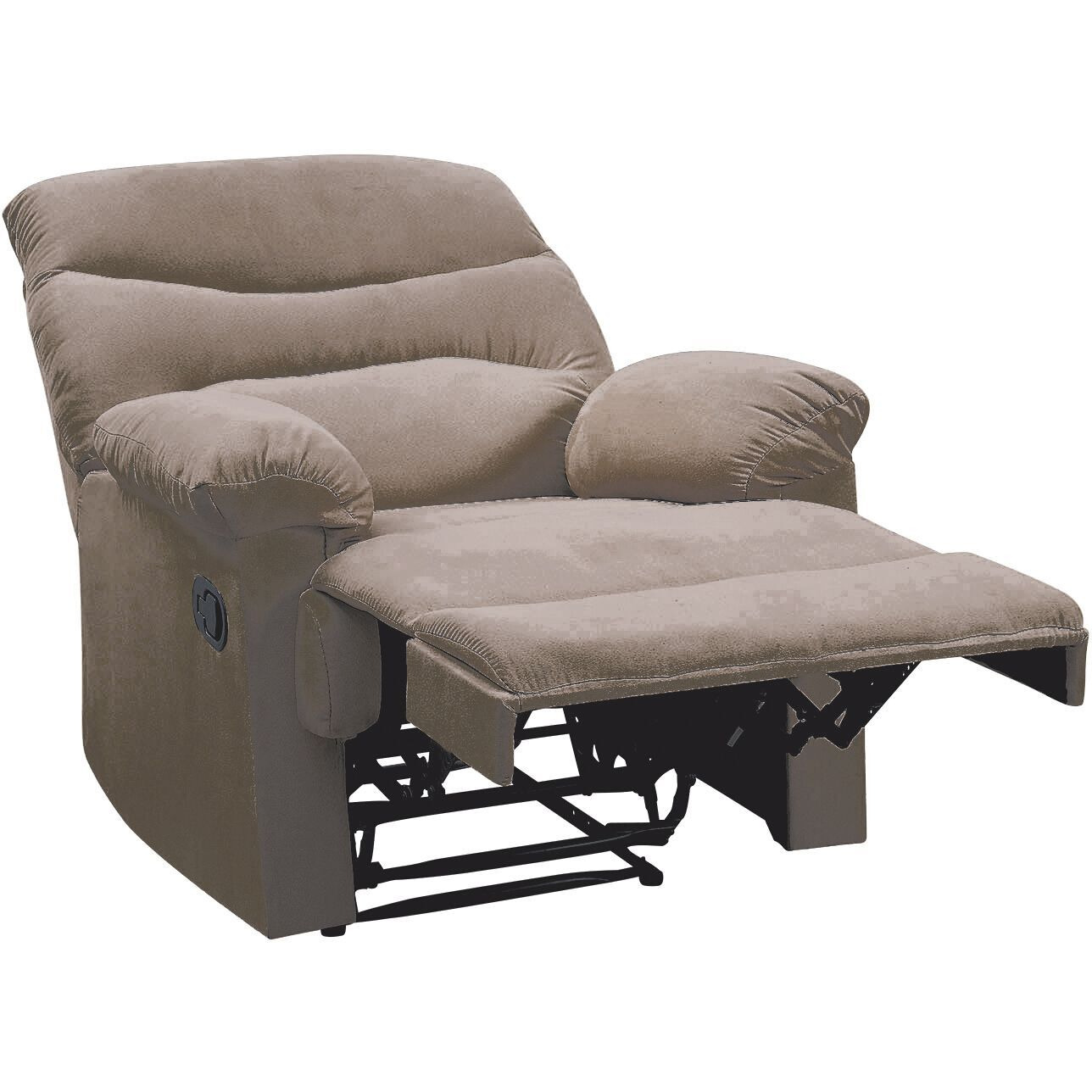 Light Brown Recliner With Pillow Top Arm