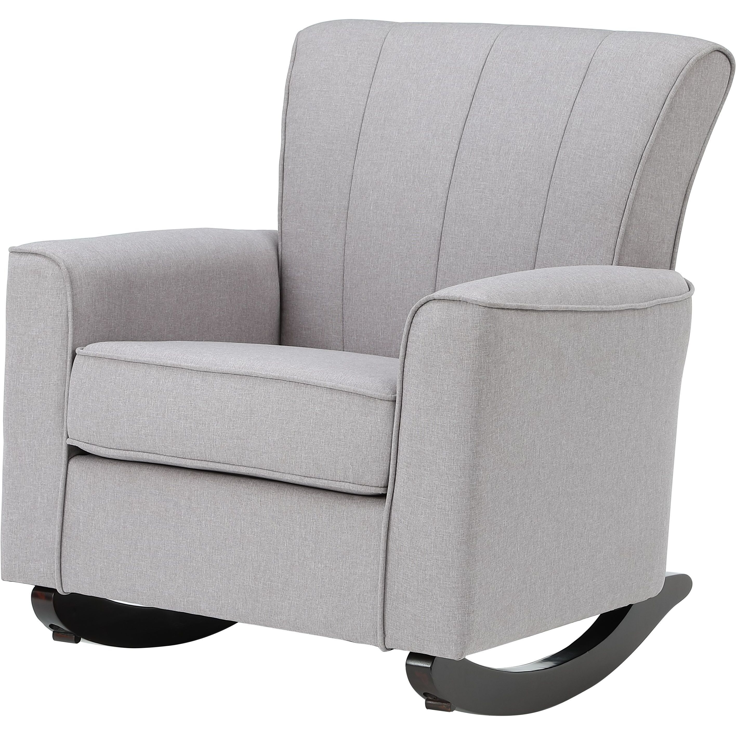Light Grey Rocking Chair With Track Arm