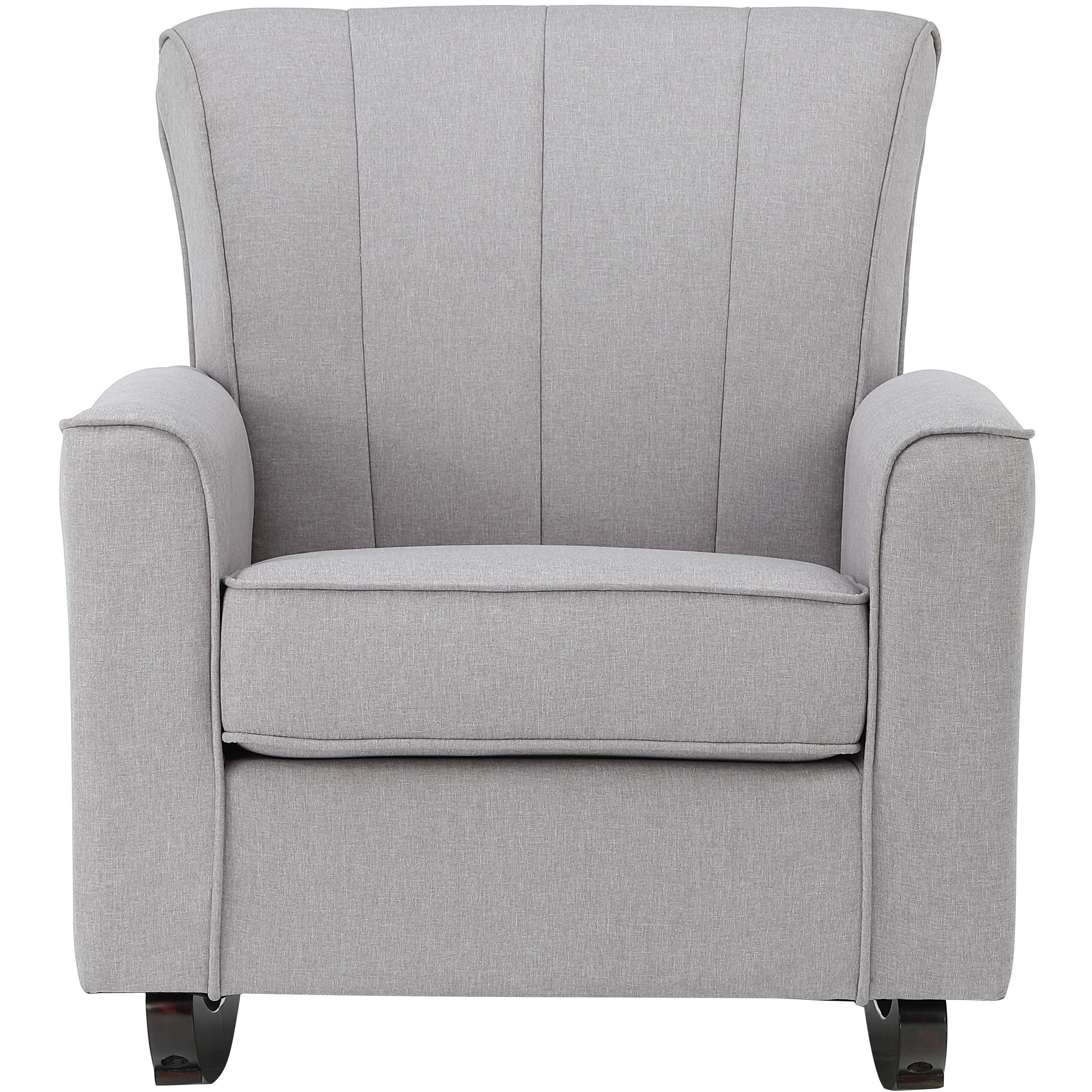 Light Grey Rocking Chair With Track Arm