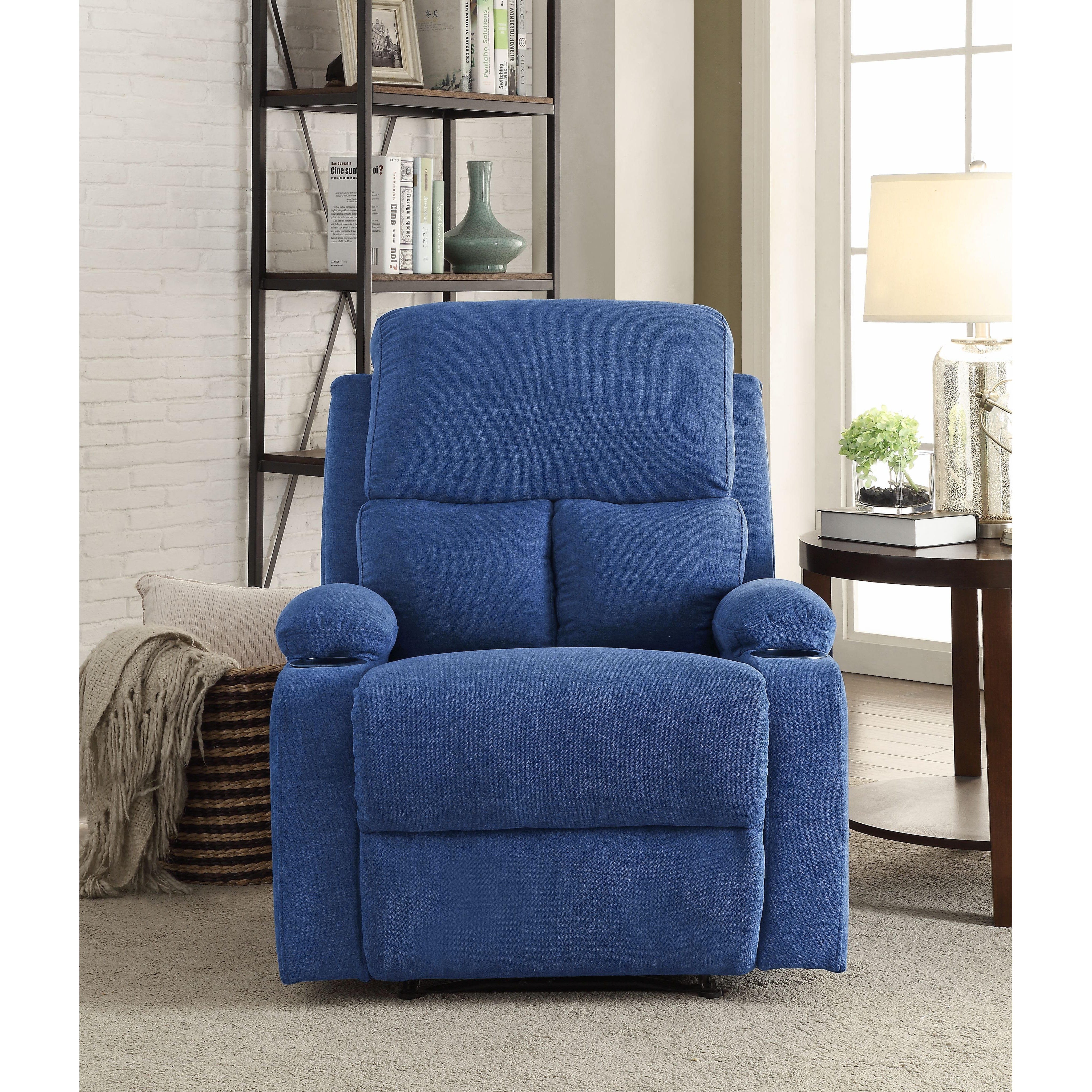 Blue Recliner With Cup Holder
