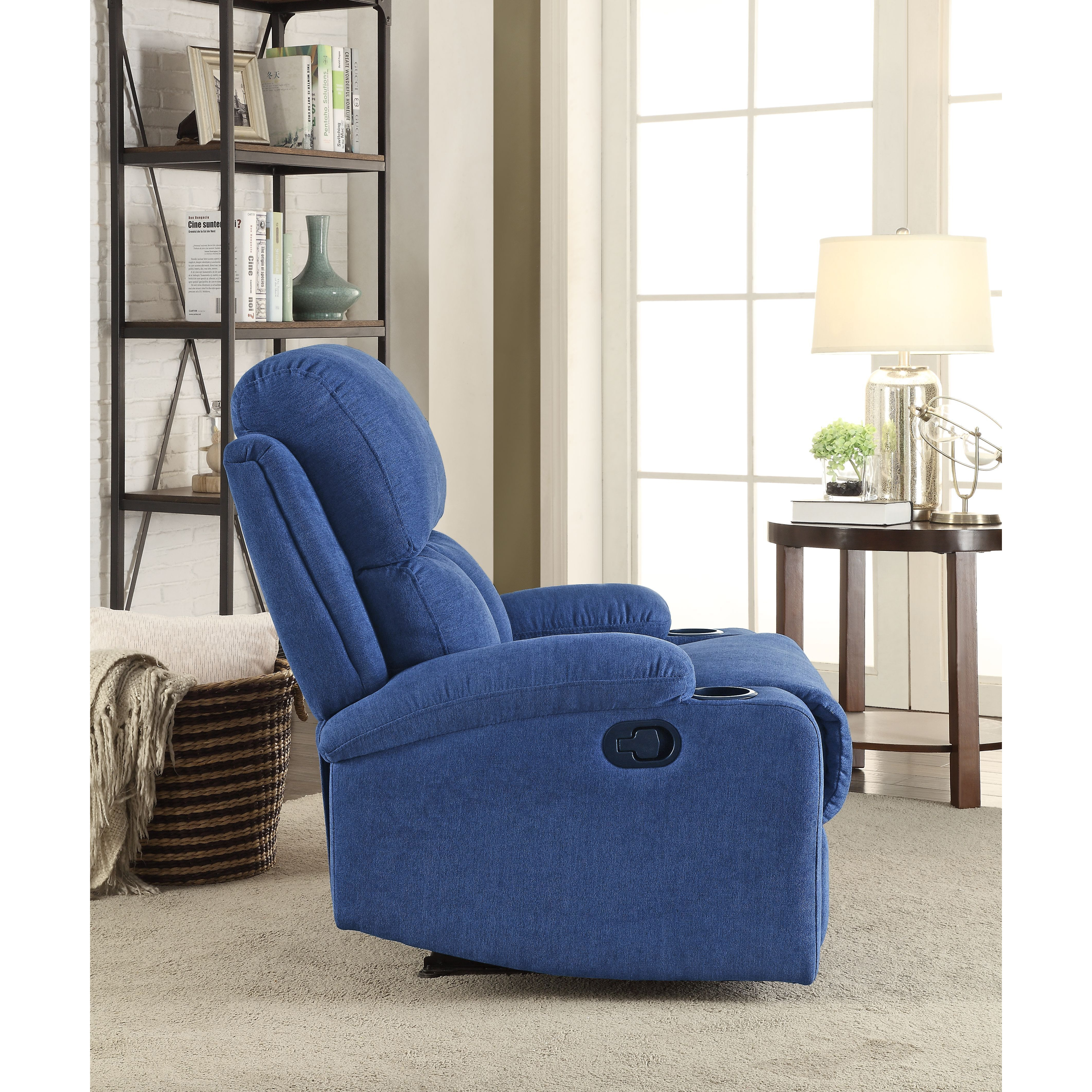 Blue Recliner With Cup Holder