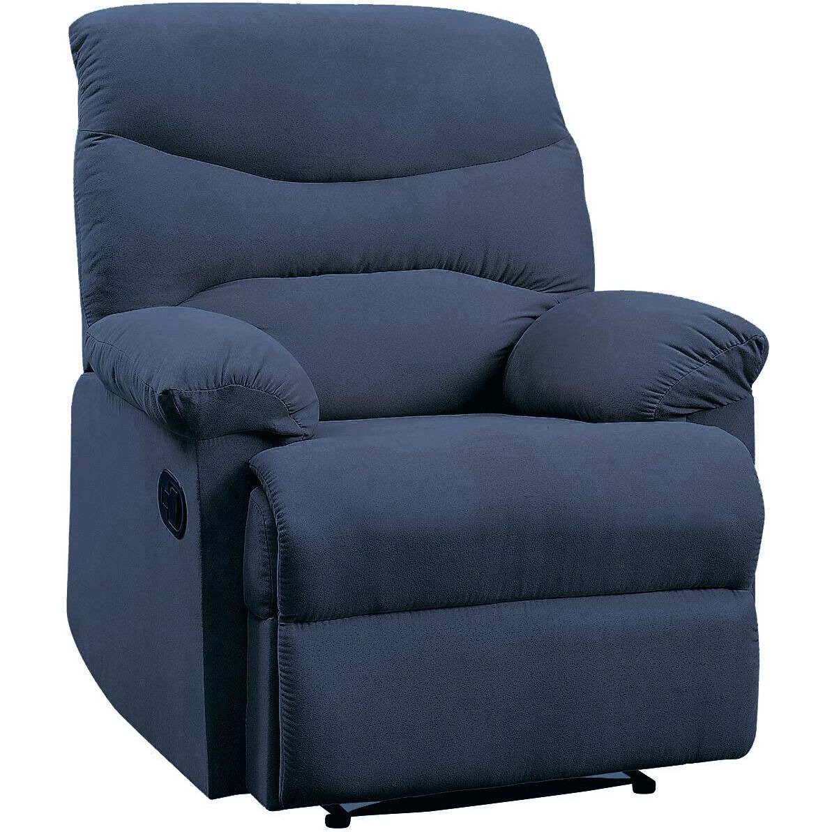 Blue Recliner With Pillow Top Arm