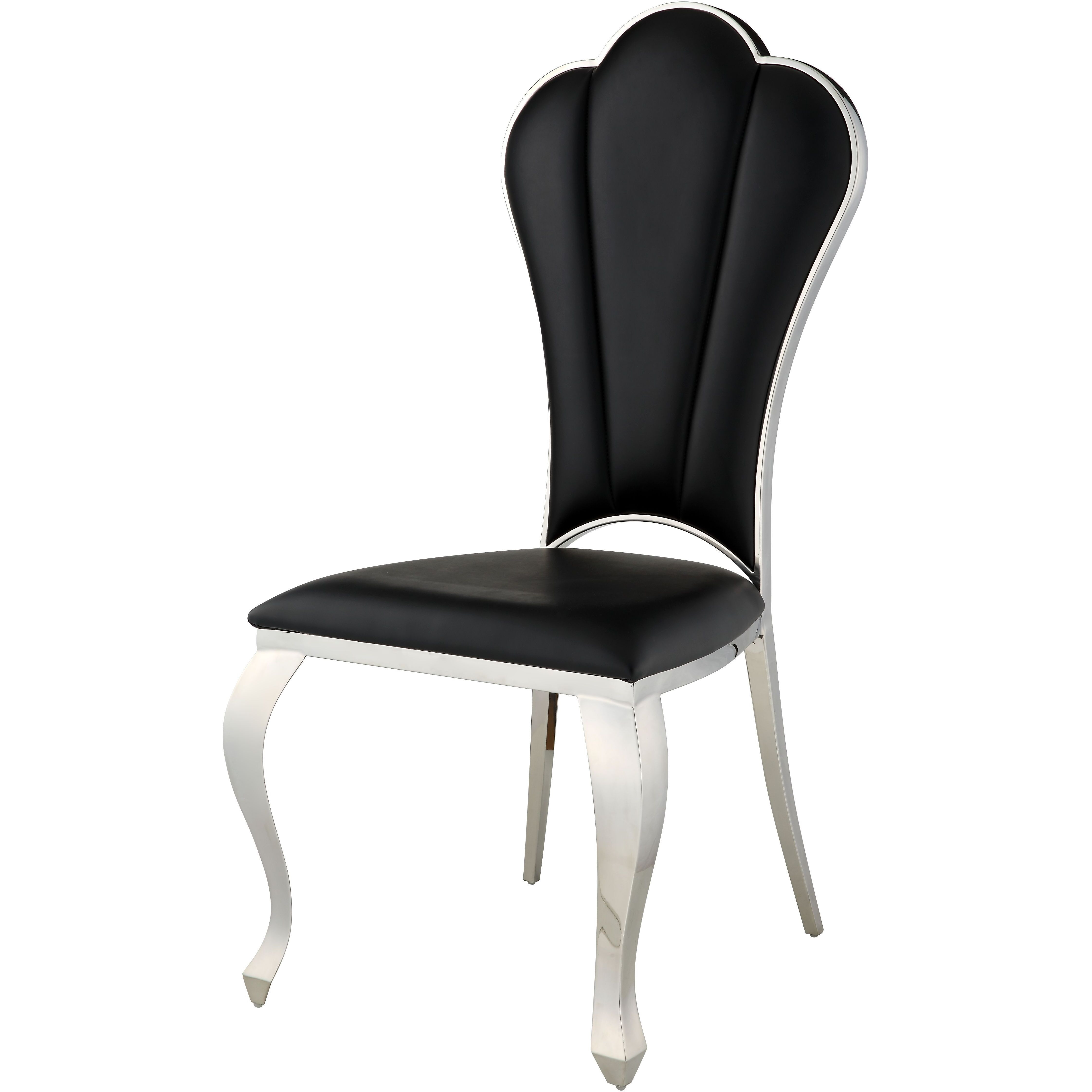 Black Side Chair With Tufted Back (Set Of 2)
