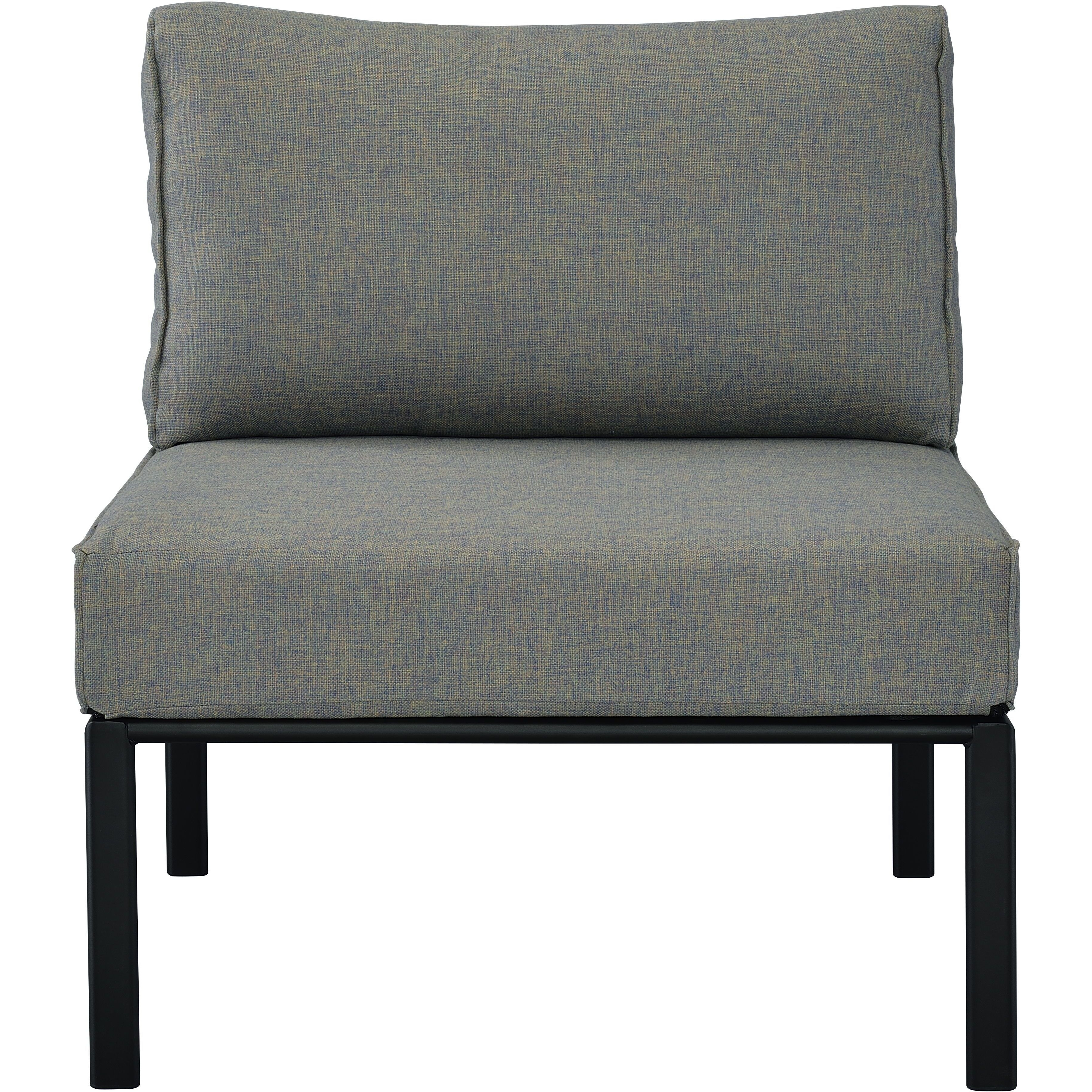 Grey And Black Patio Chair With Metal With Loose Back