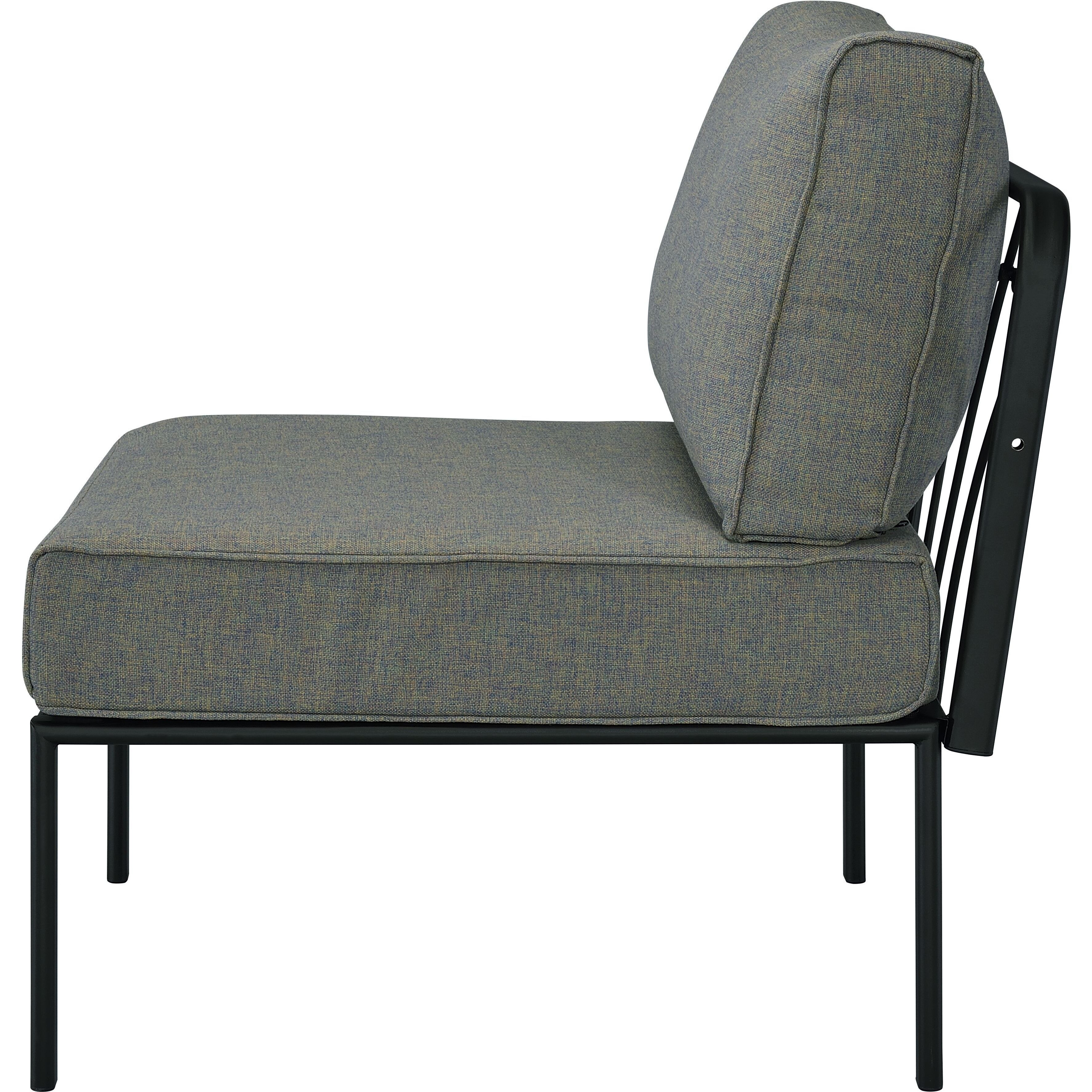 Grey And Black Patio Chair With Metal With Loose Back
