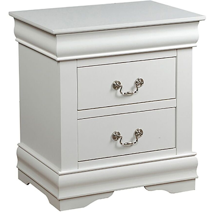 White 2-Drawer Nightstand