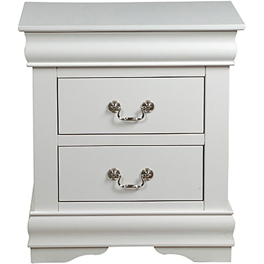 White 2-Drawer Nightstand