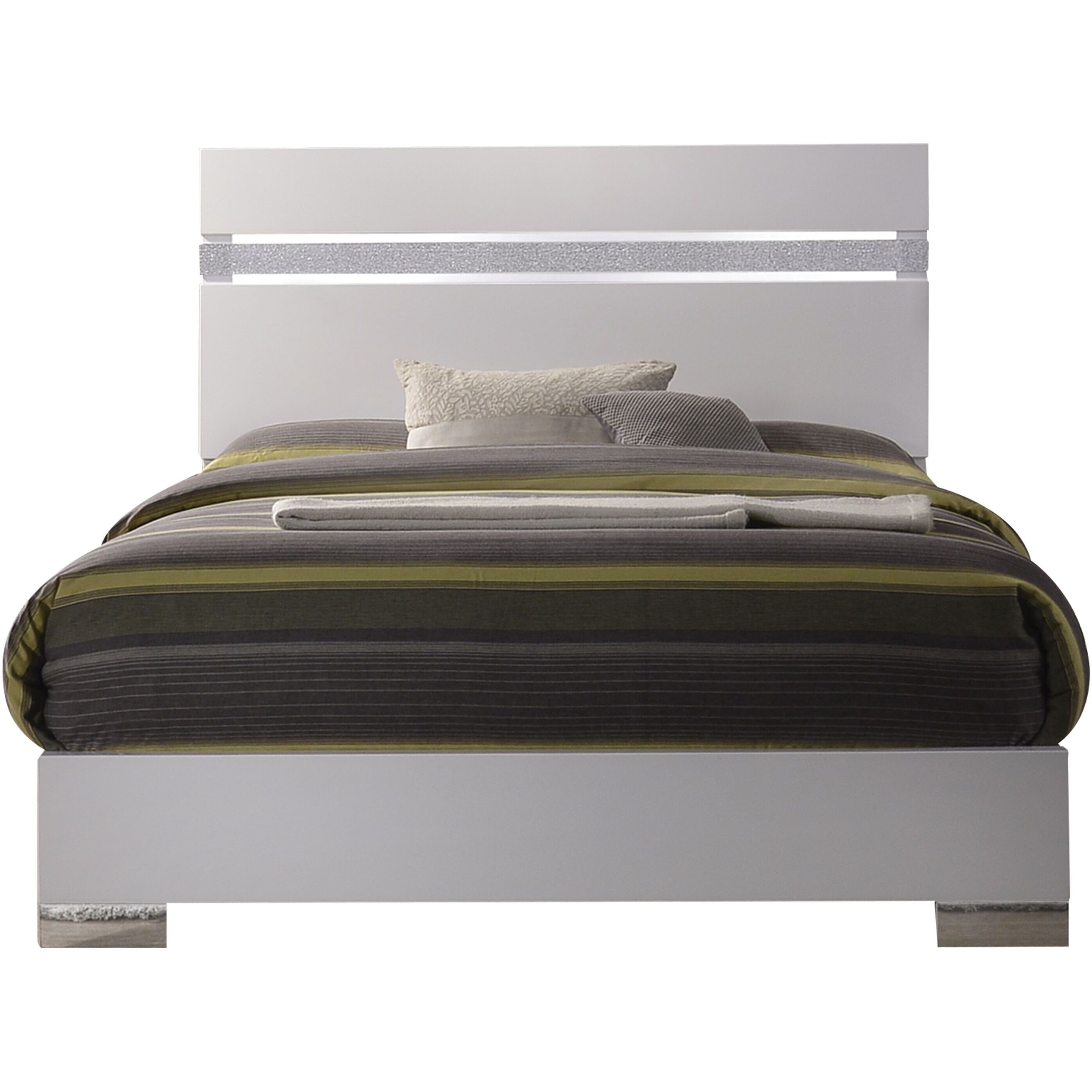 White High Gloss Queen Bed