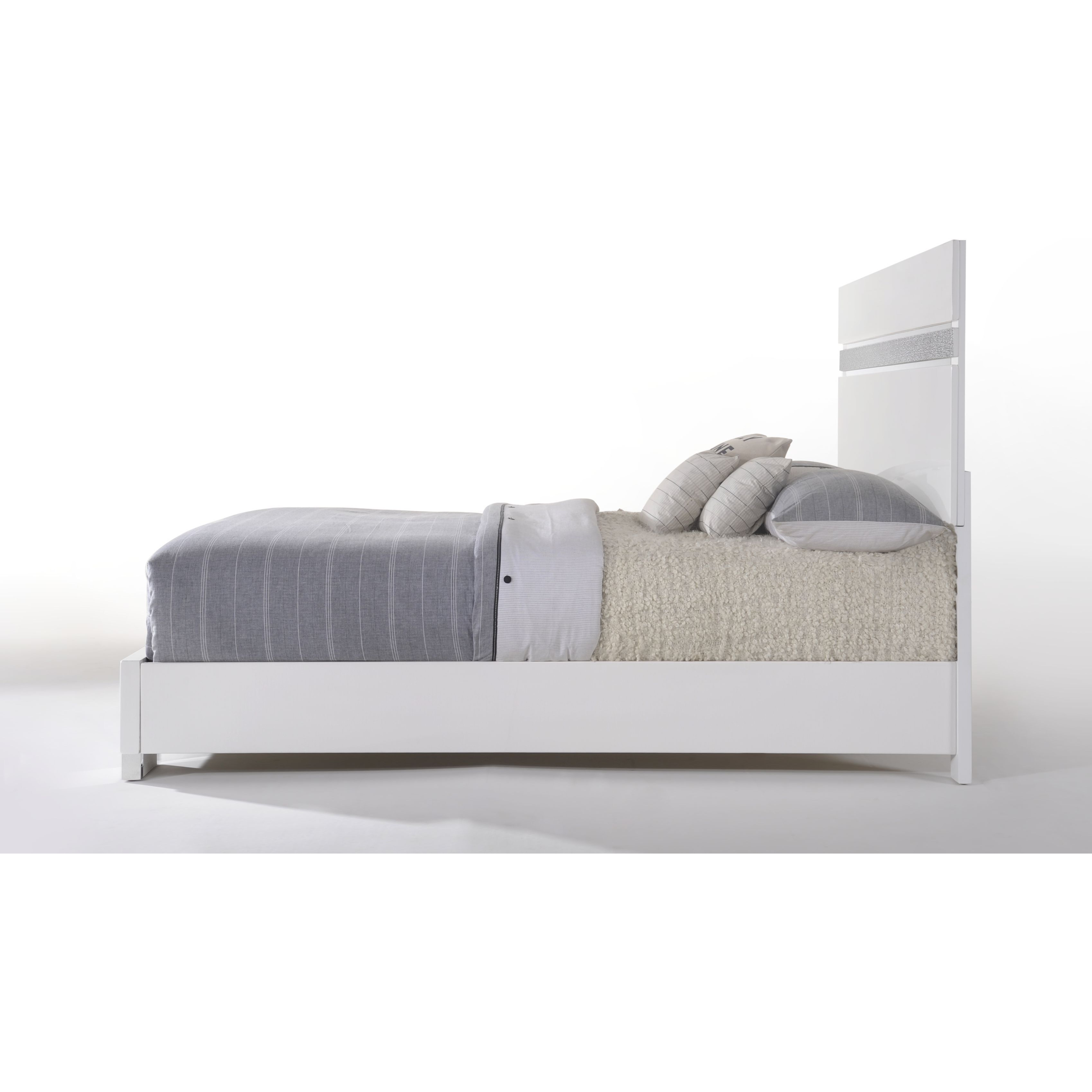 White High Gloss Queen Bed