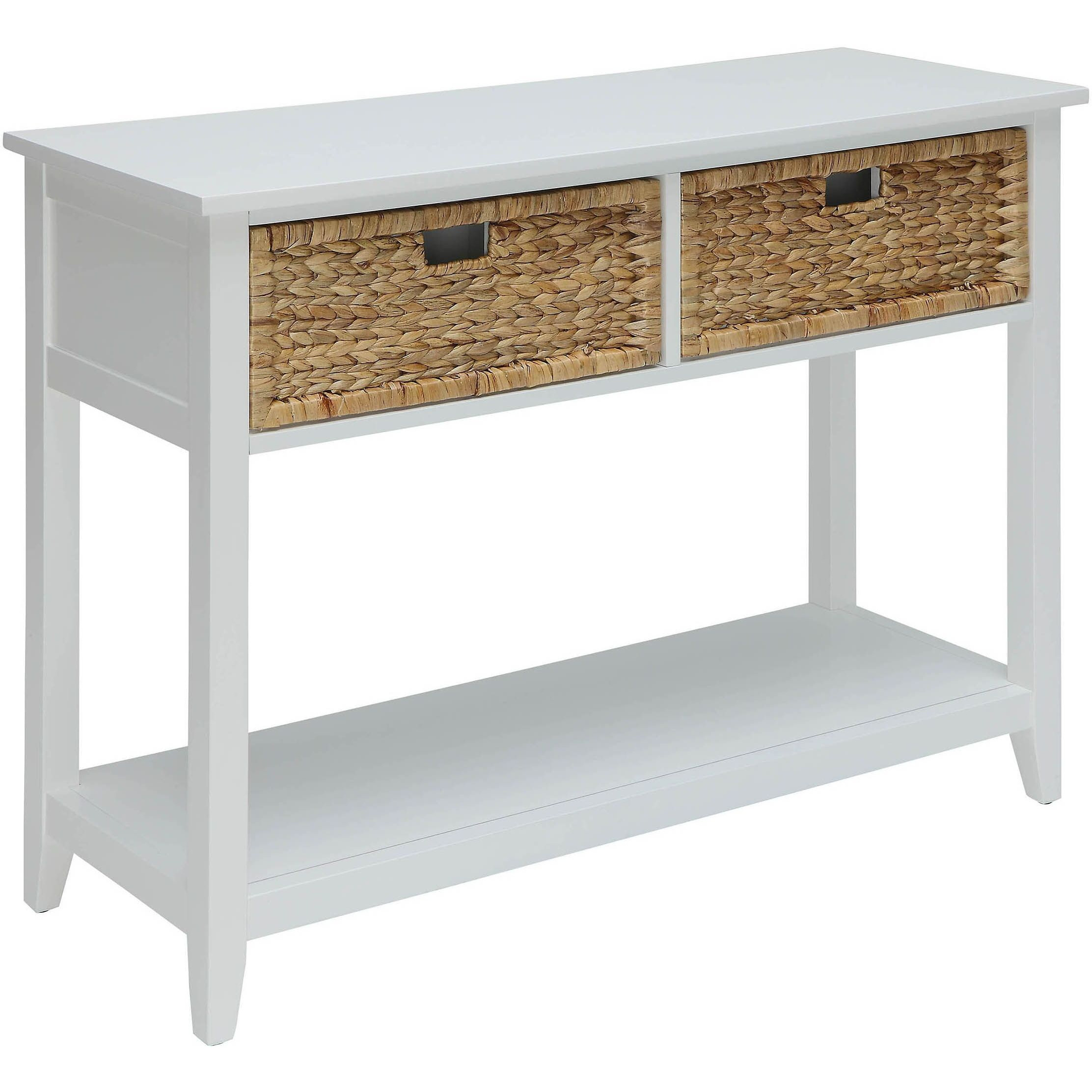 White Console Table With 2-Drawer