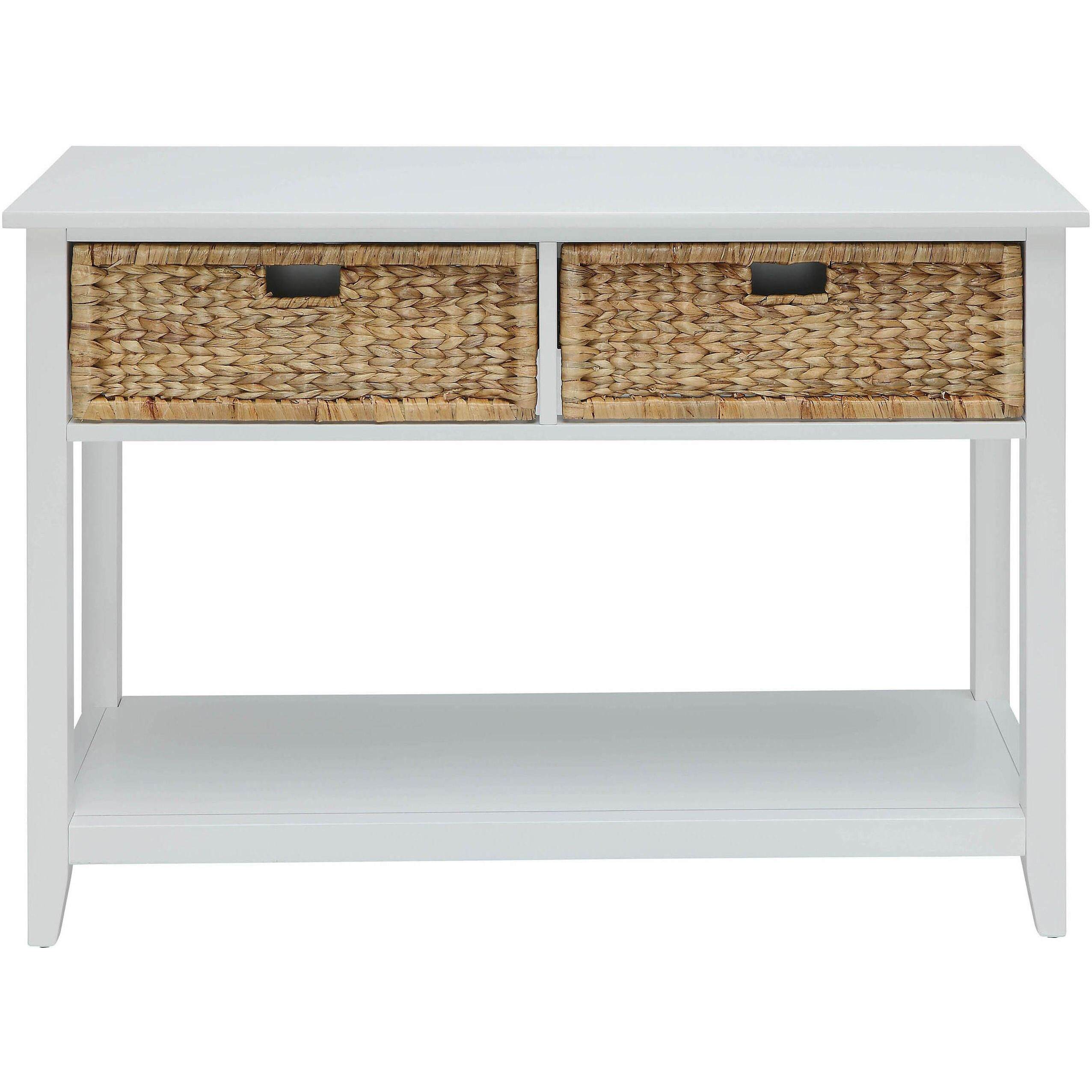 White Console Table With 2-Drawer