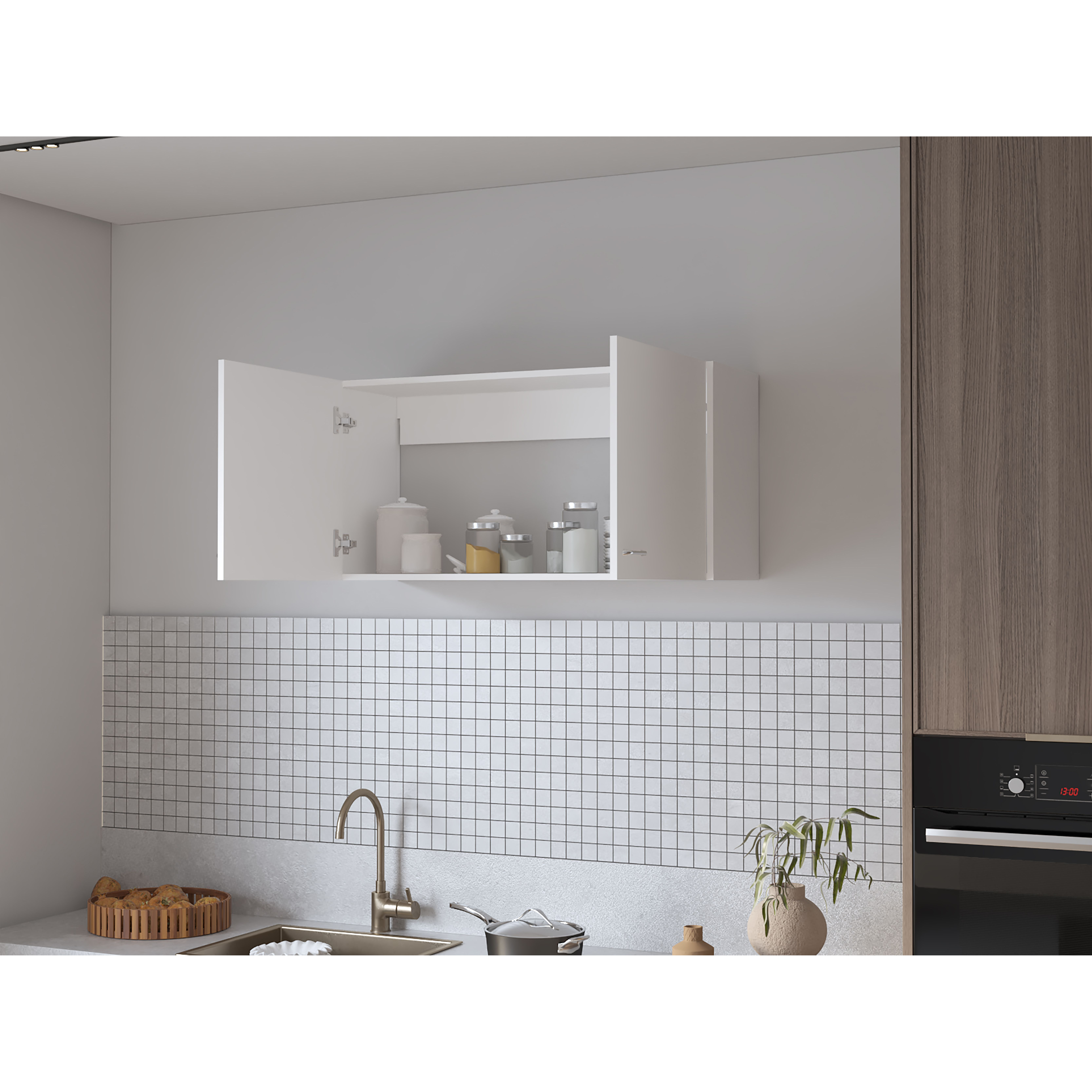 Oklahoma Wall Cabinet In Melamine  Two Doors