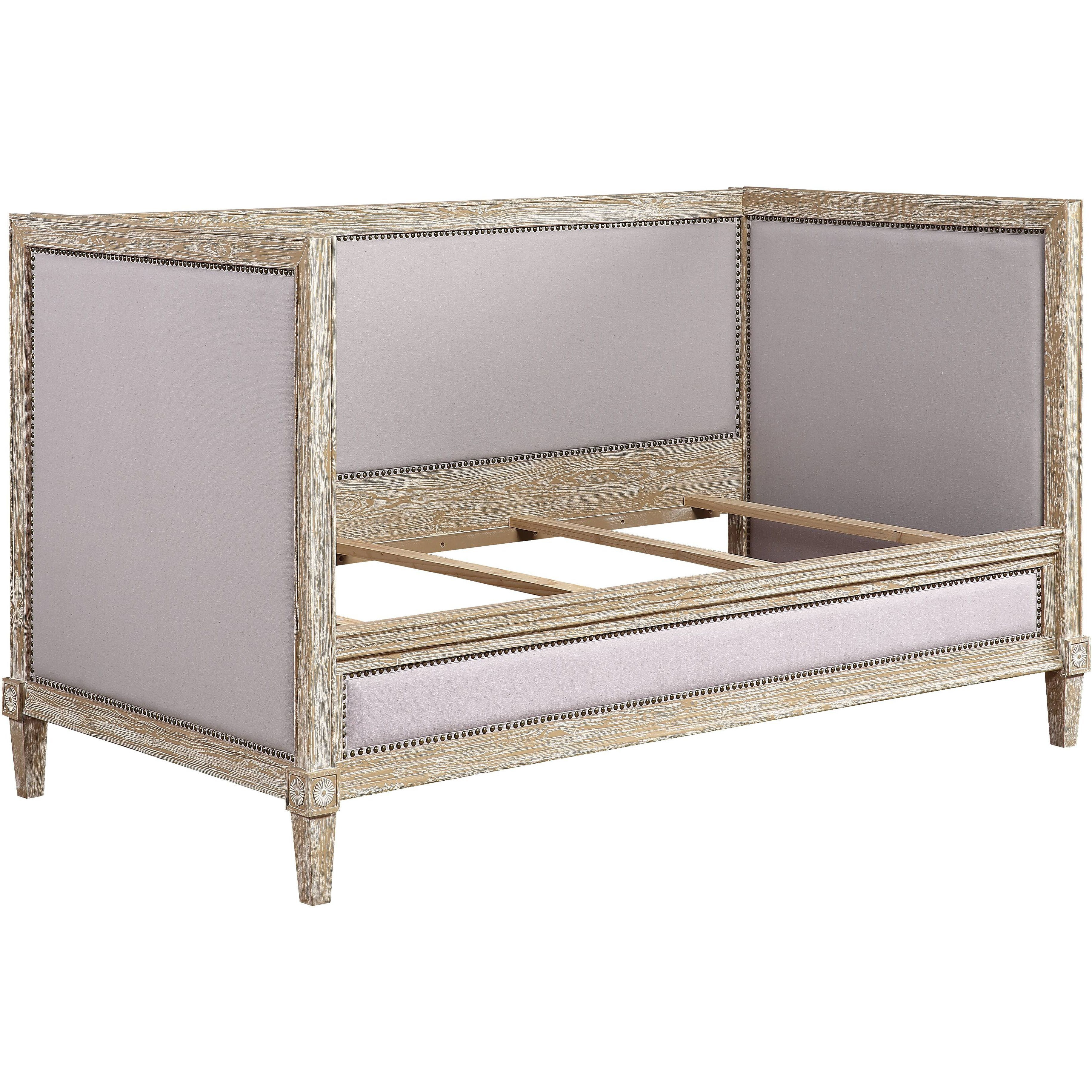 Beige And Weathered Oak Twin Daybed