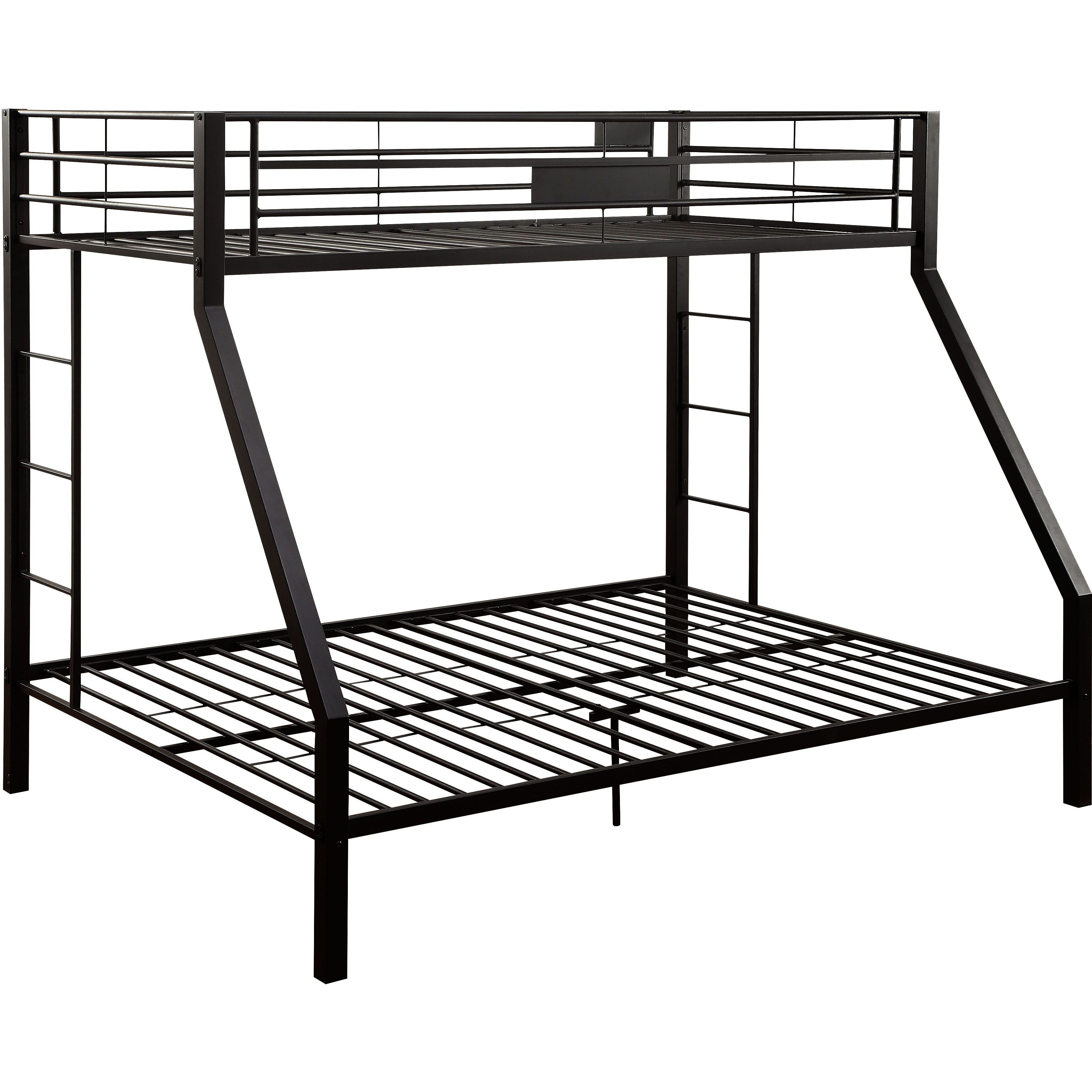 Sandy Black Twin Xl/Queen Bunk Bed With Built-In Ladder