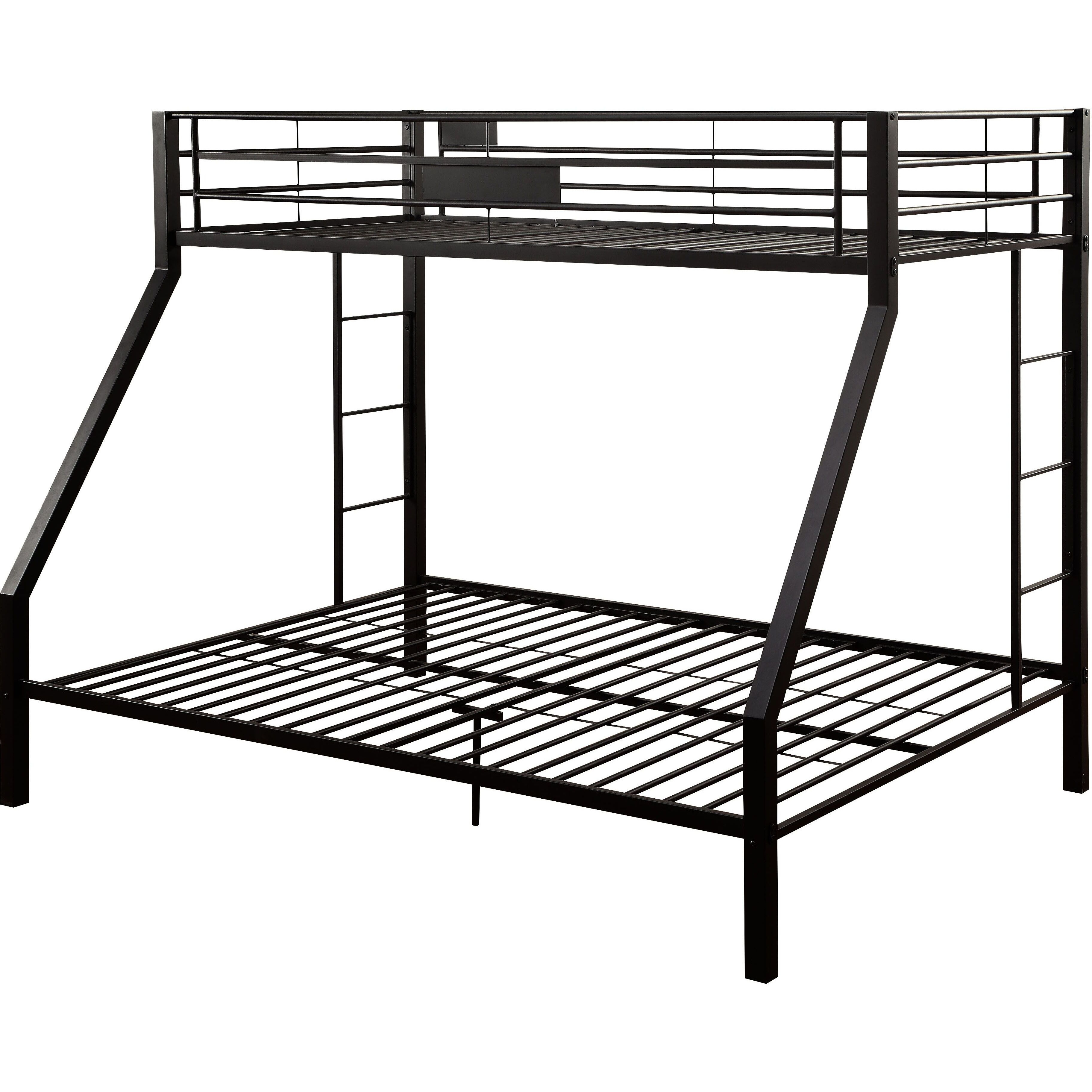 Sandy Black Twin Xl/Queen Bunk Bed With Built-In Ladder