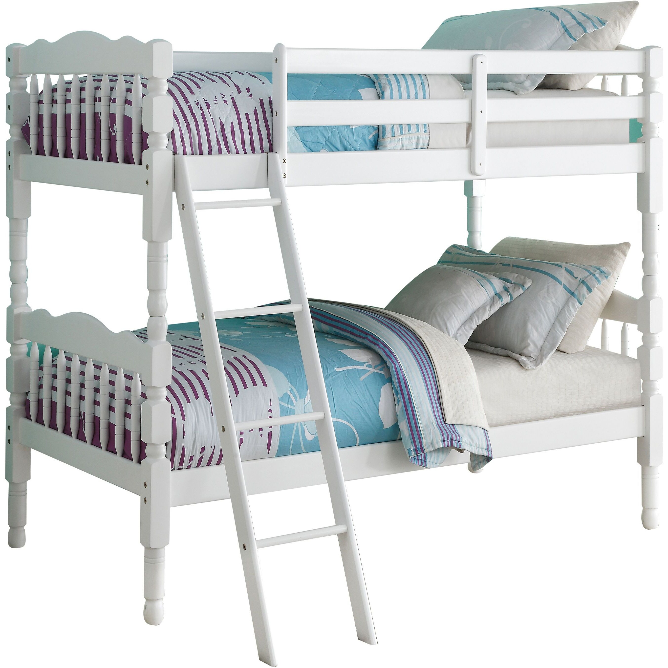White Twin Over Twin Bunk Bed