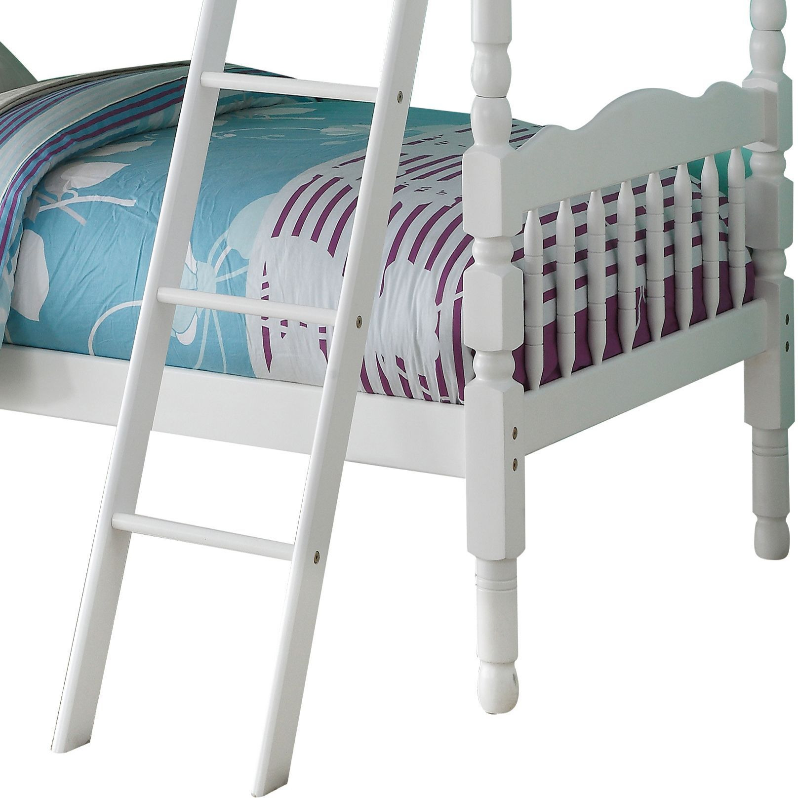 White Twin Over Twin Bunk Bed