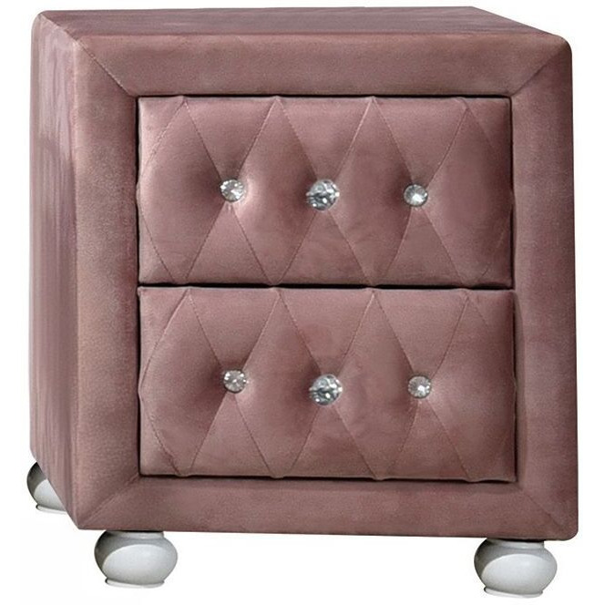 Pink 2-Drawer Nightstand
