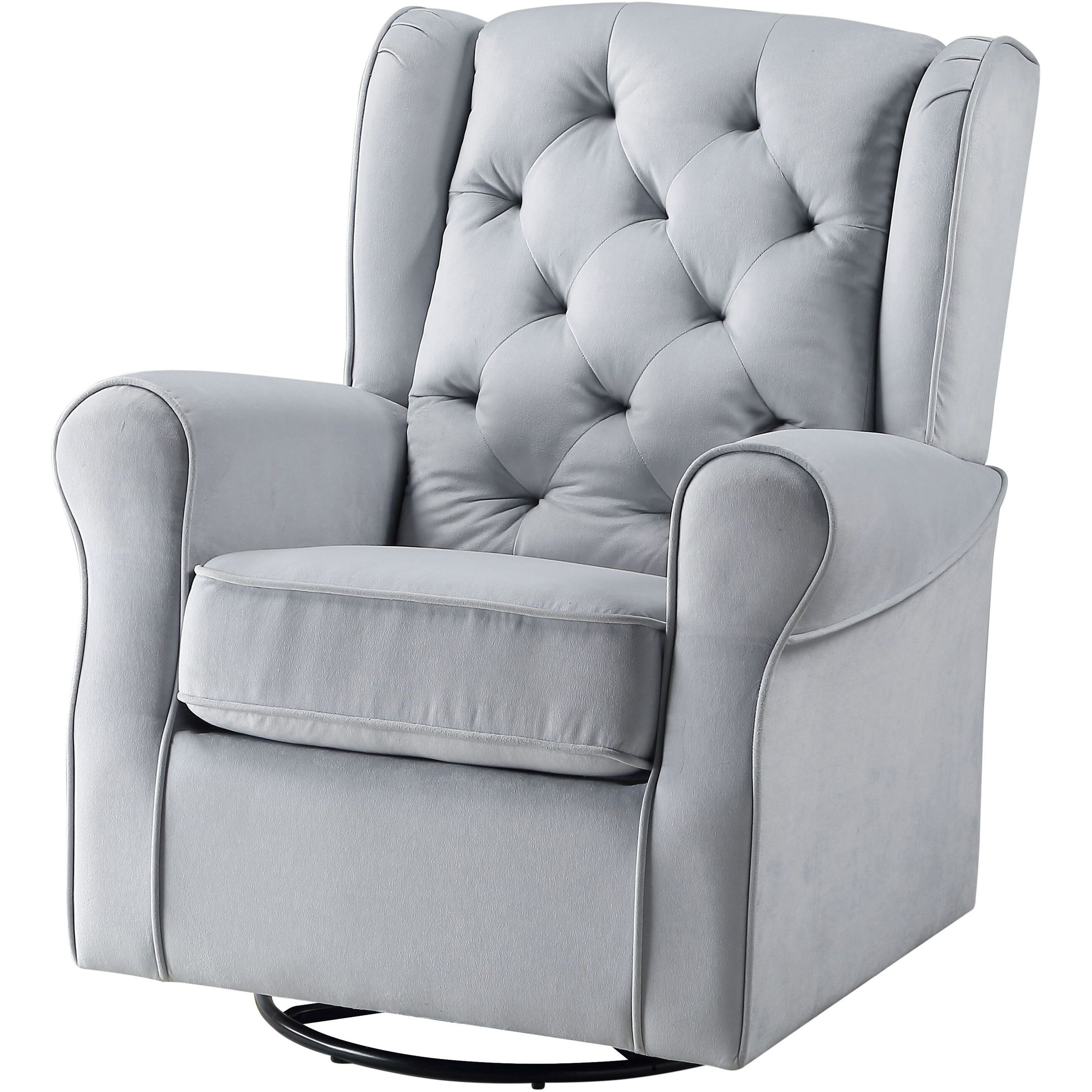 Grey Swivel Chair With Glider