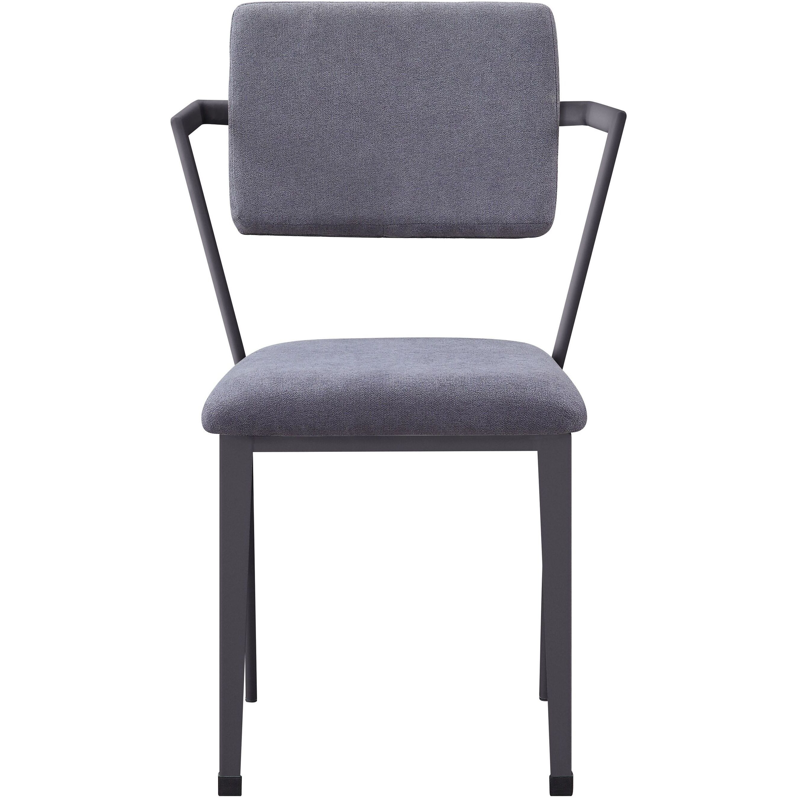 Grey And Gunmetal Open Back Dinning Chairs (Set Of 2)