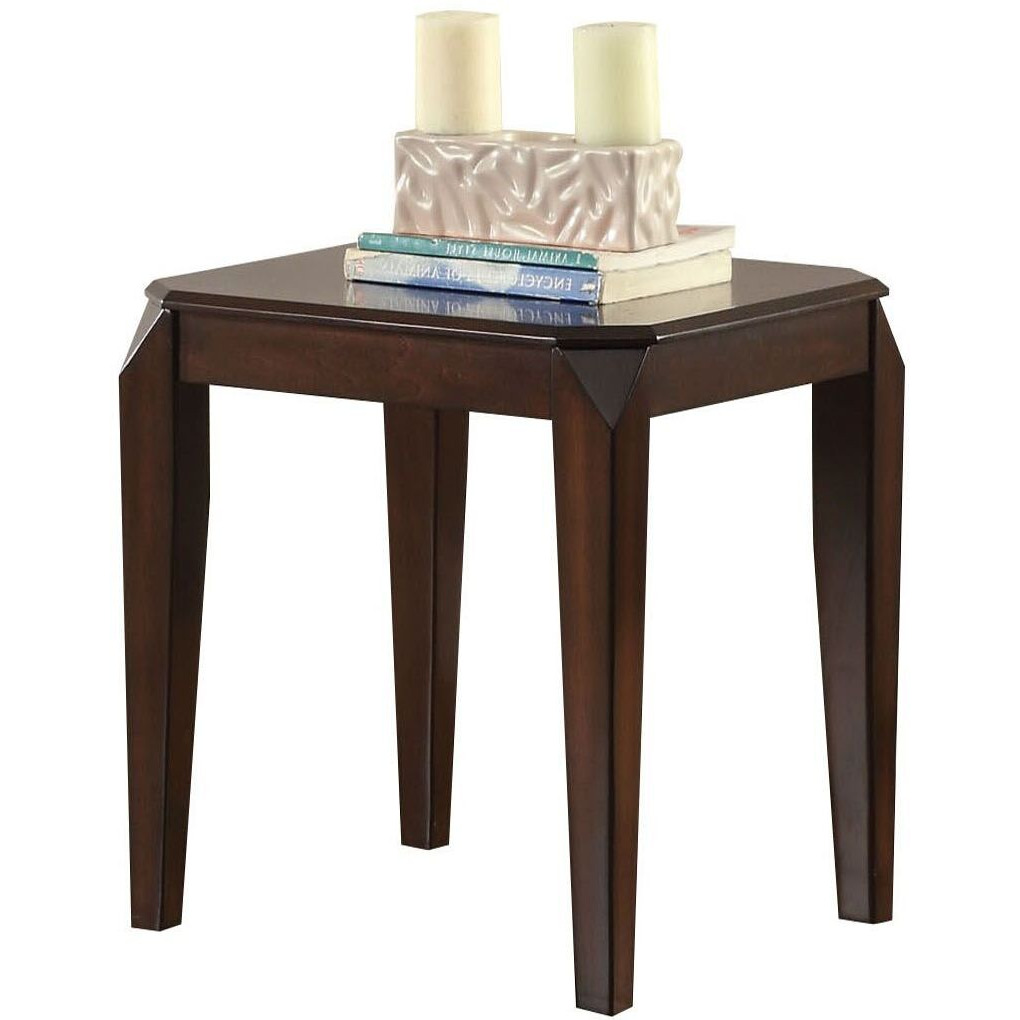 Walnut End Table With Tapered Leg