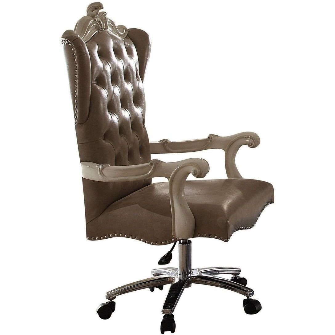 Vintage Grey And Bone White Swivel Chair With Lift