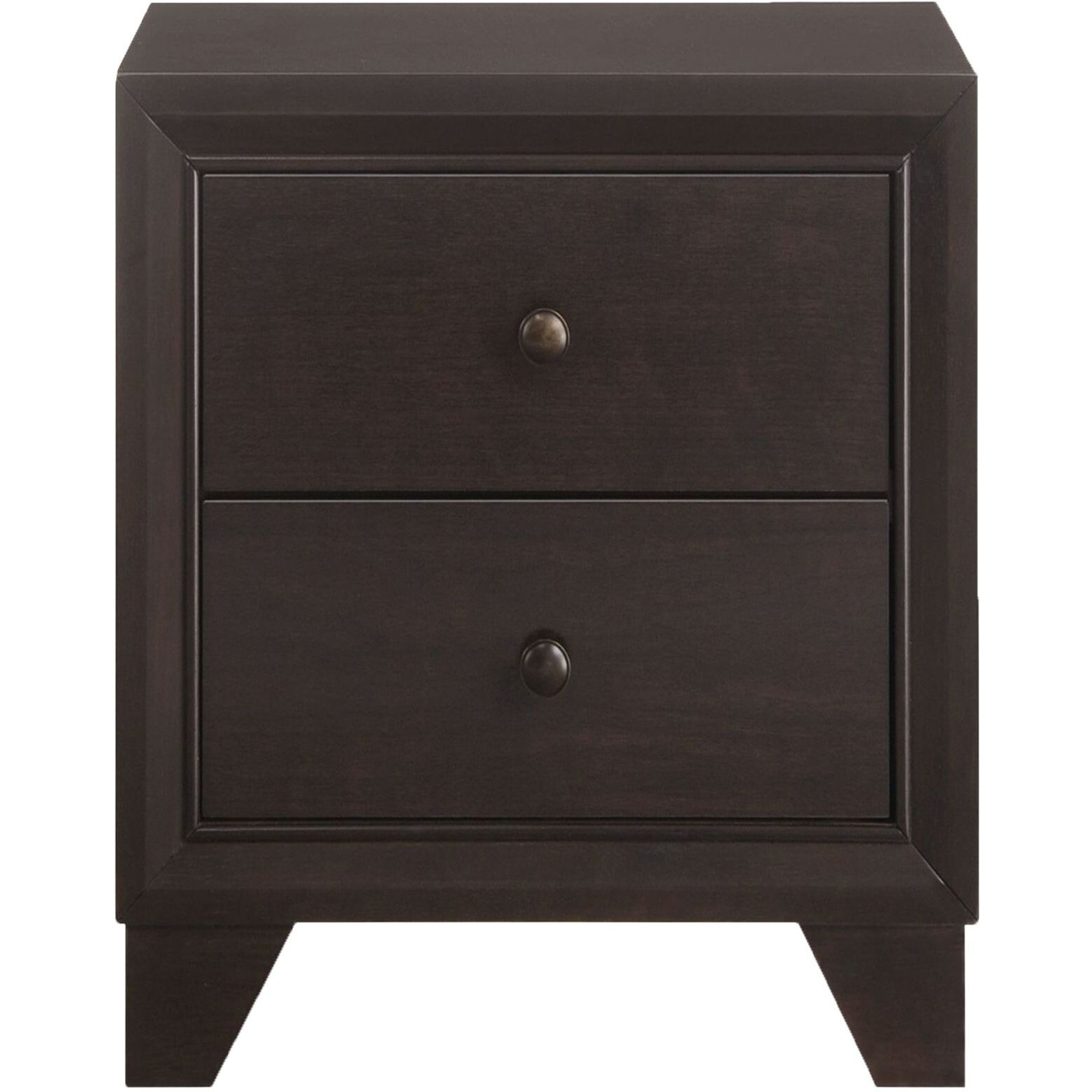 Espresso 2-Drawer Nightstand