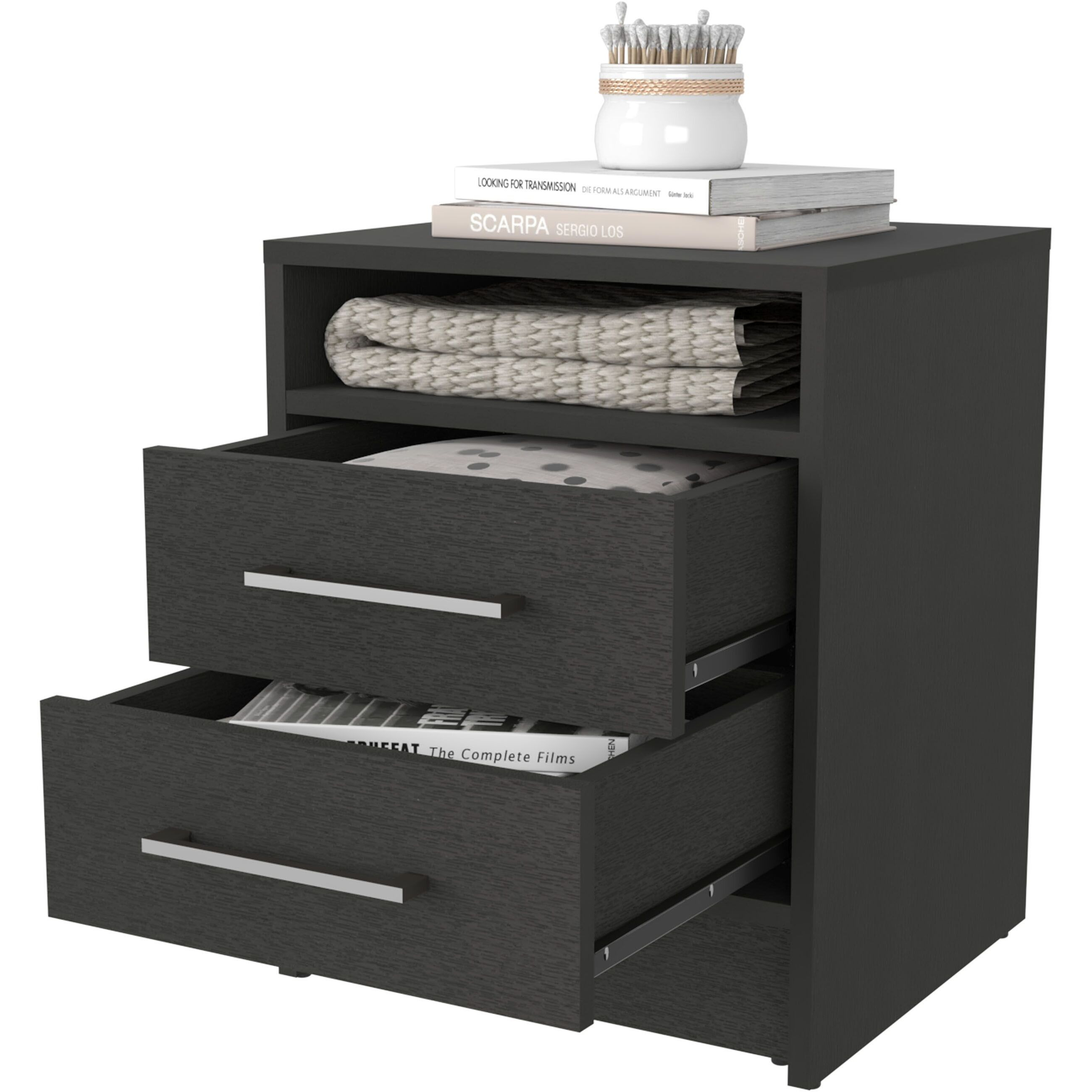 Eastover Nightstand 2.0 In Melamine With Two Drawers