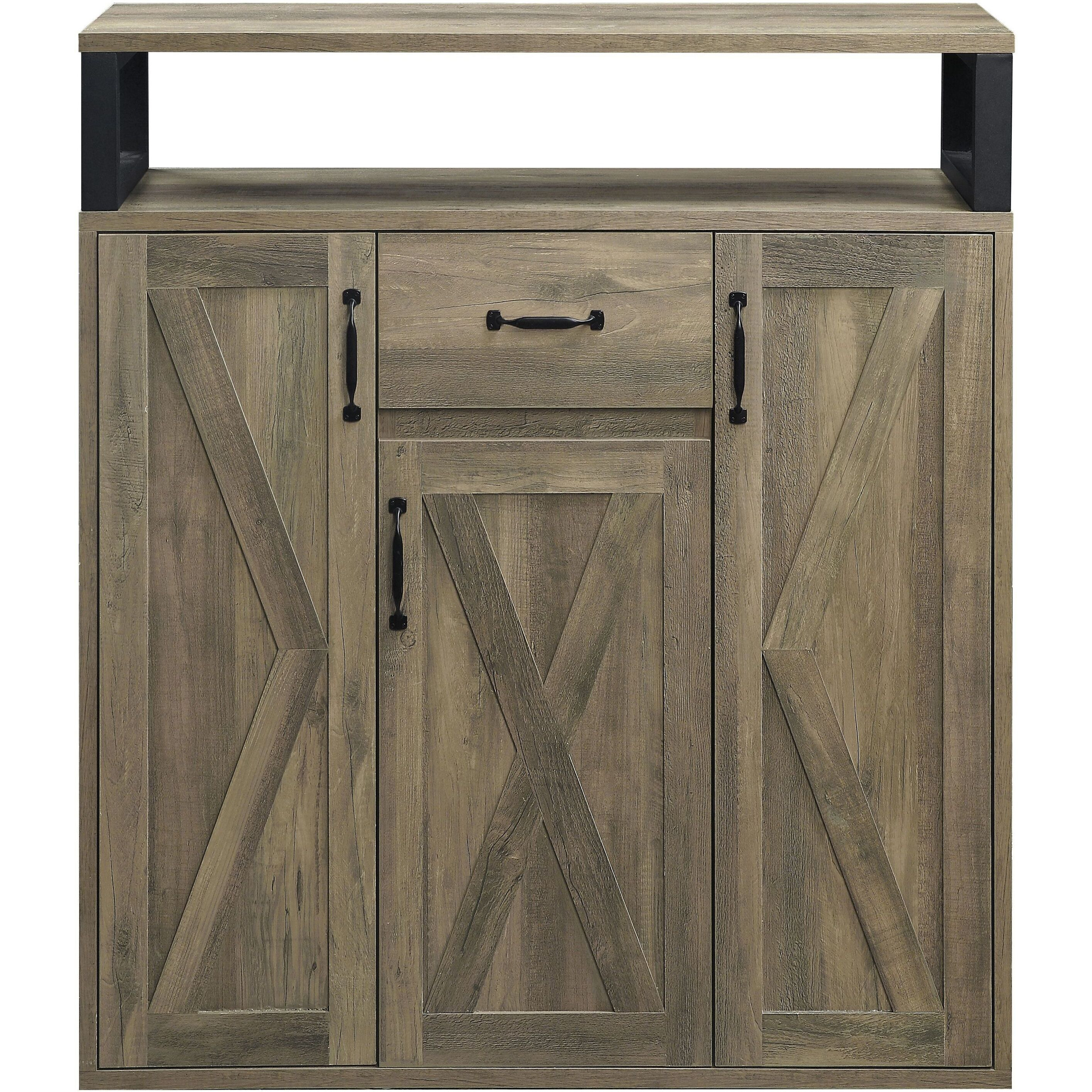 Rustic Oak Server With 3 Doors