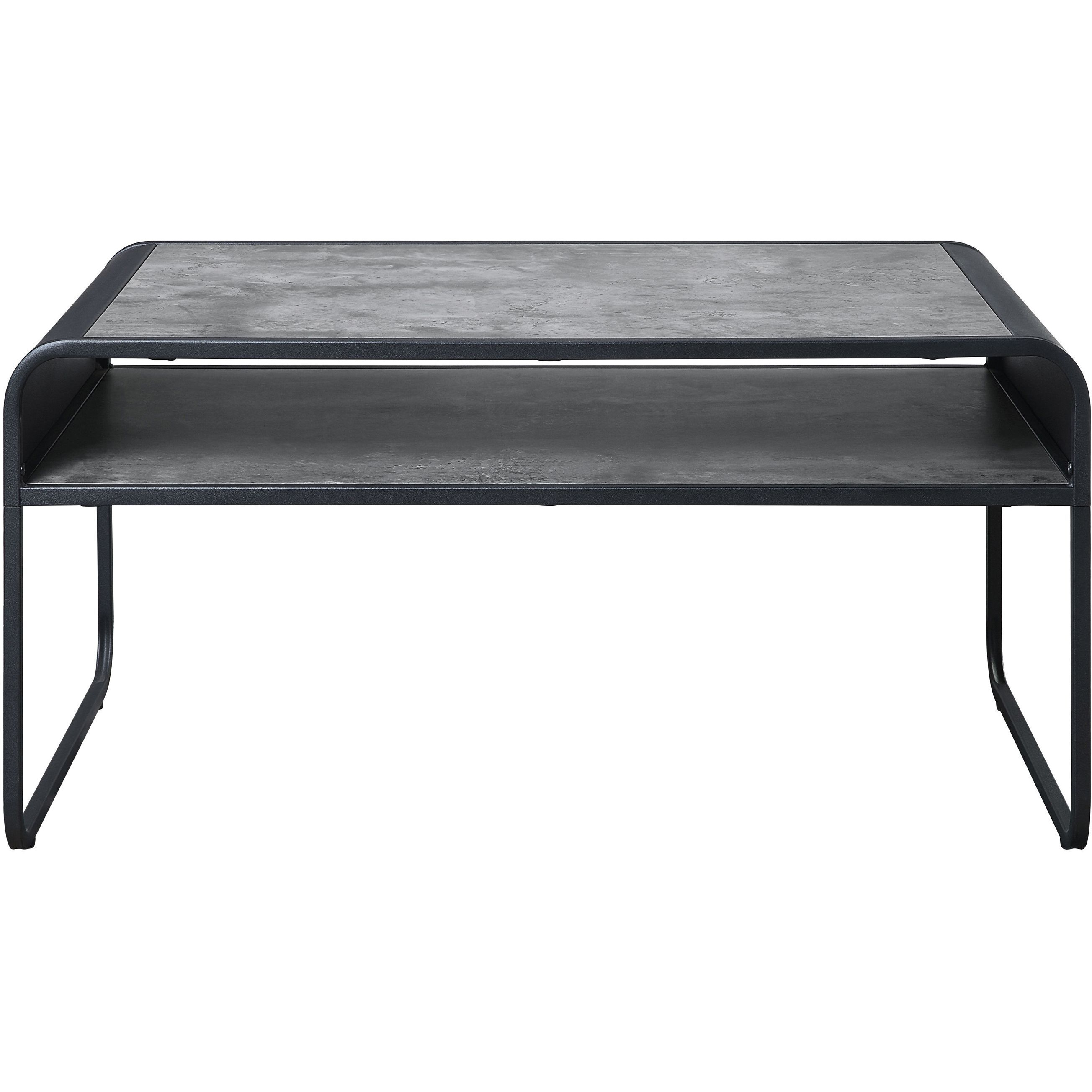 Concrete Grey And Black 1-Shelf Coffee Table
