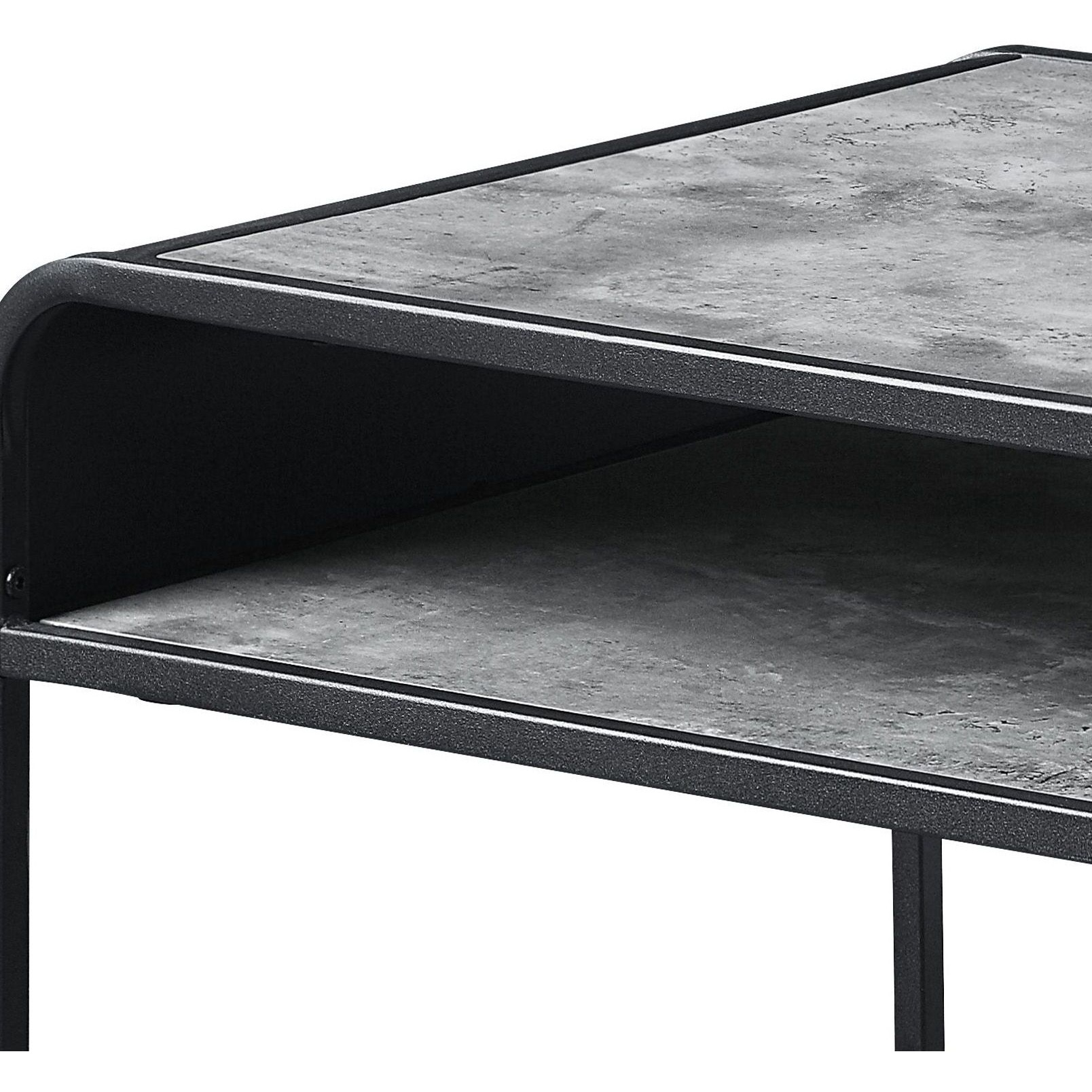 Concrete Grey And Black 1-Shelf Coffee Table