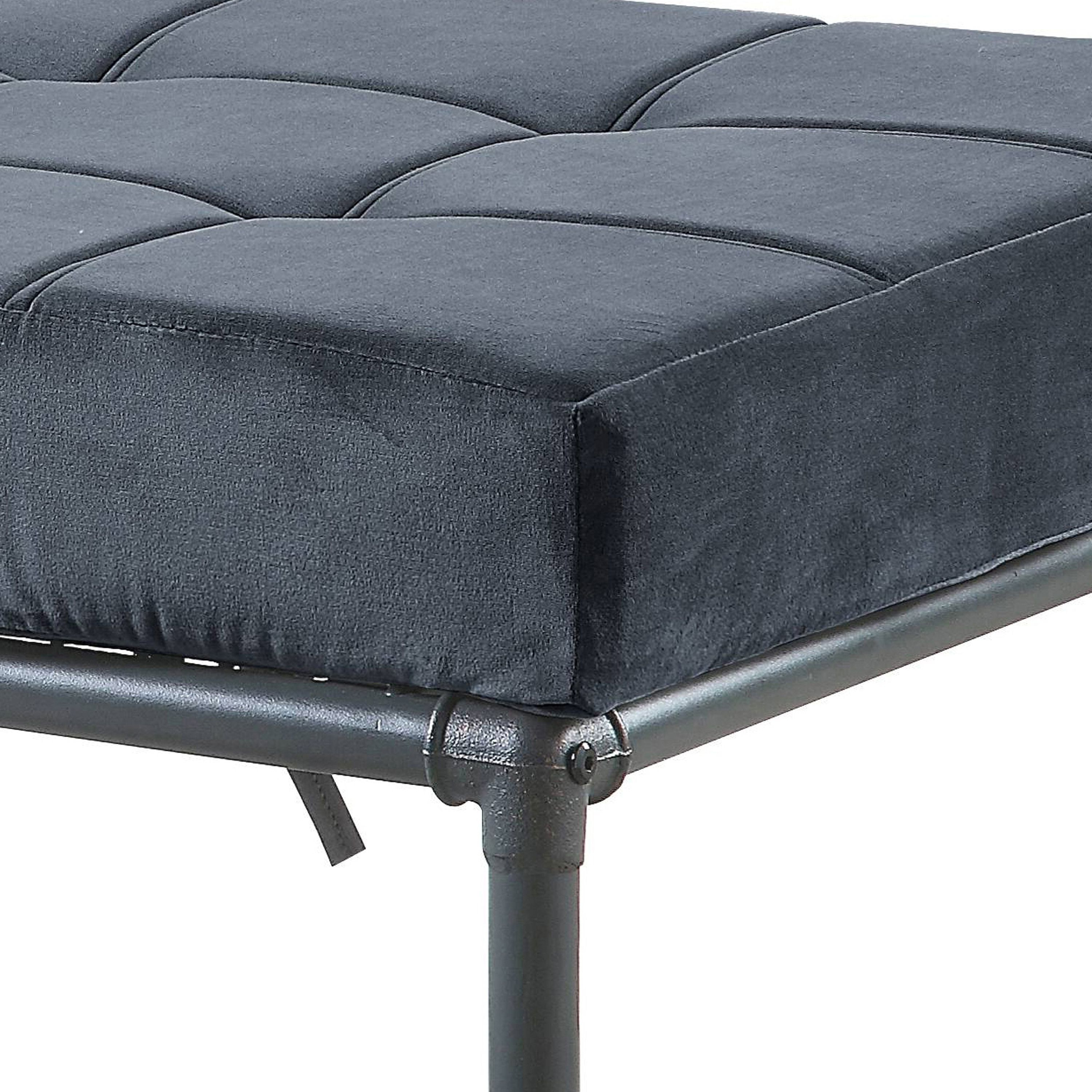 Grey And Sandy Grey Tufted Bench