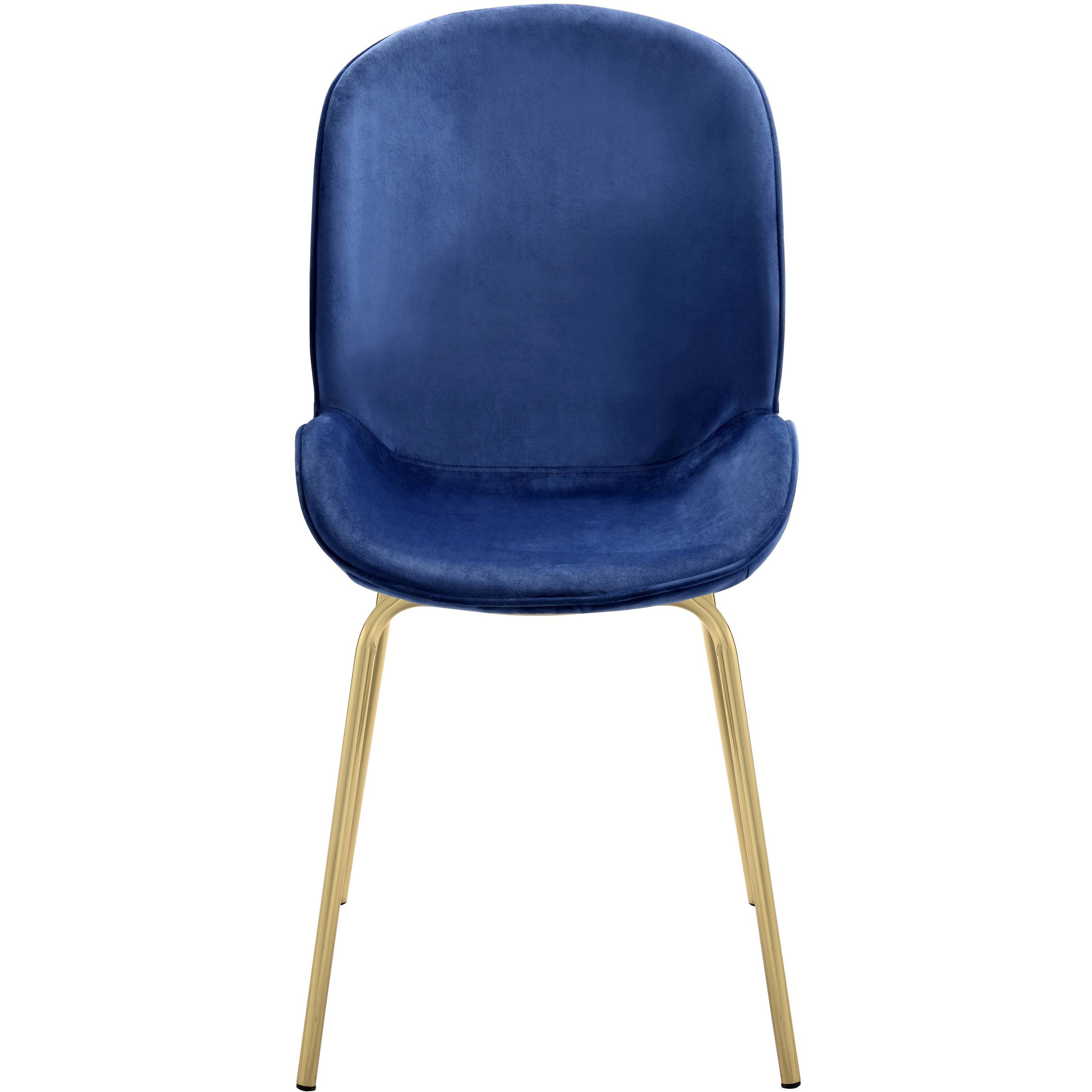 Blue And Gold Solid Back Side Chairs (Set Of 2)