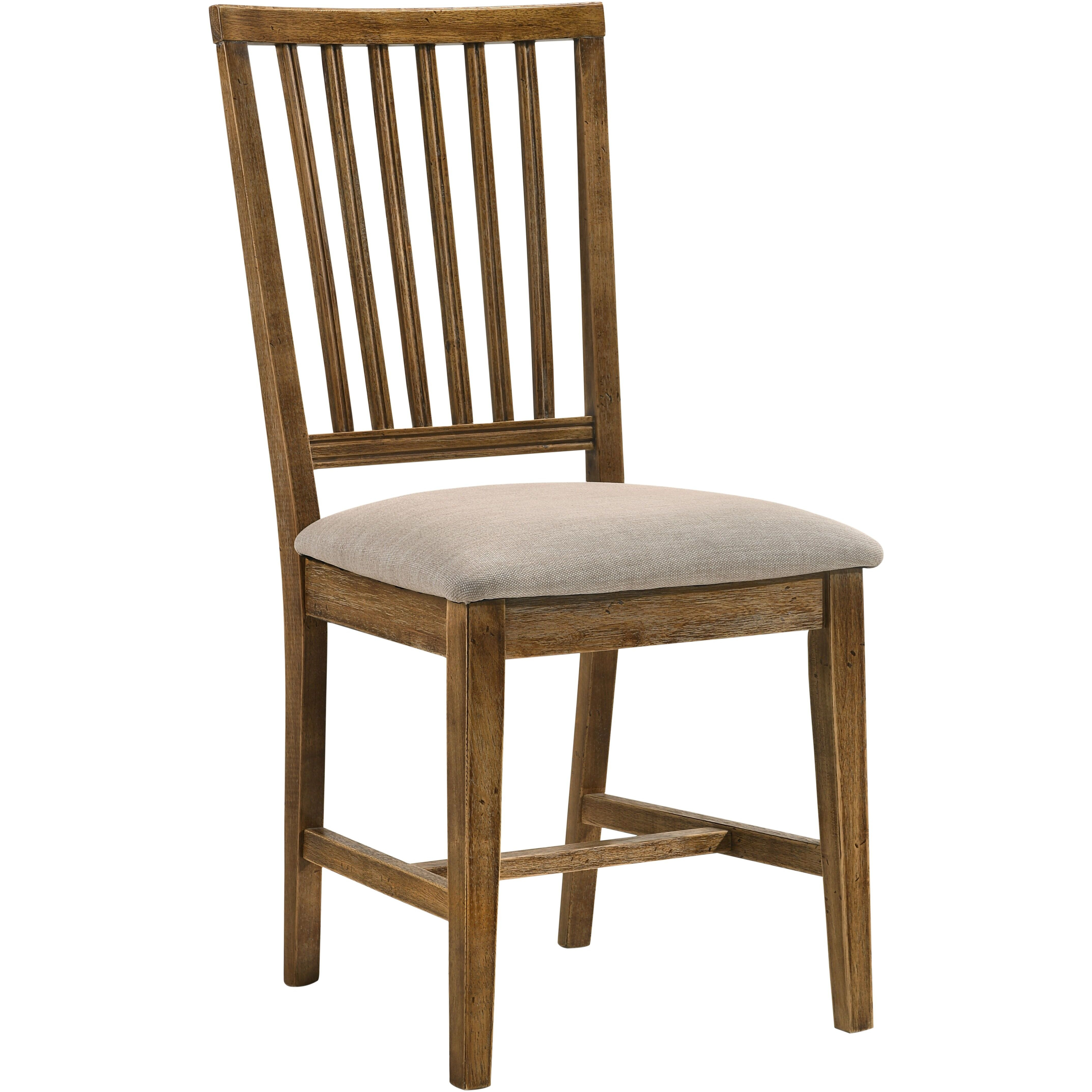 Tan And Weathered Oak Slat Back Side Chairs (Set Of 2)