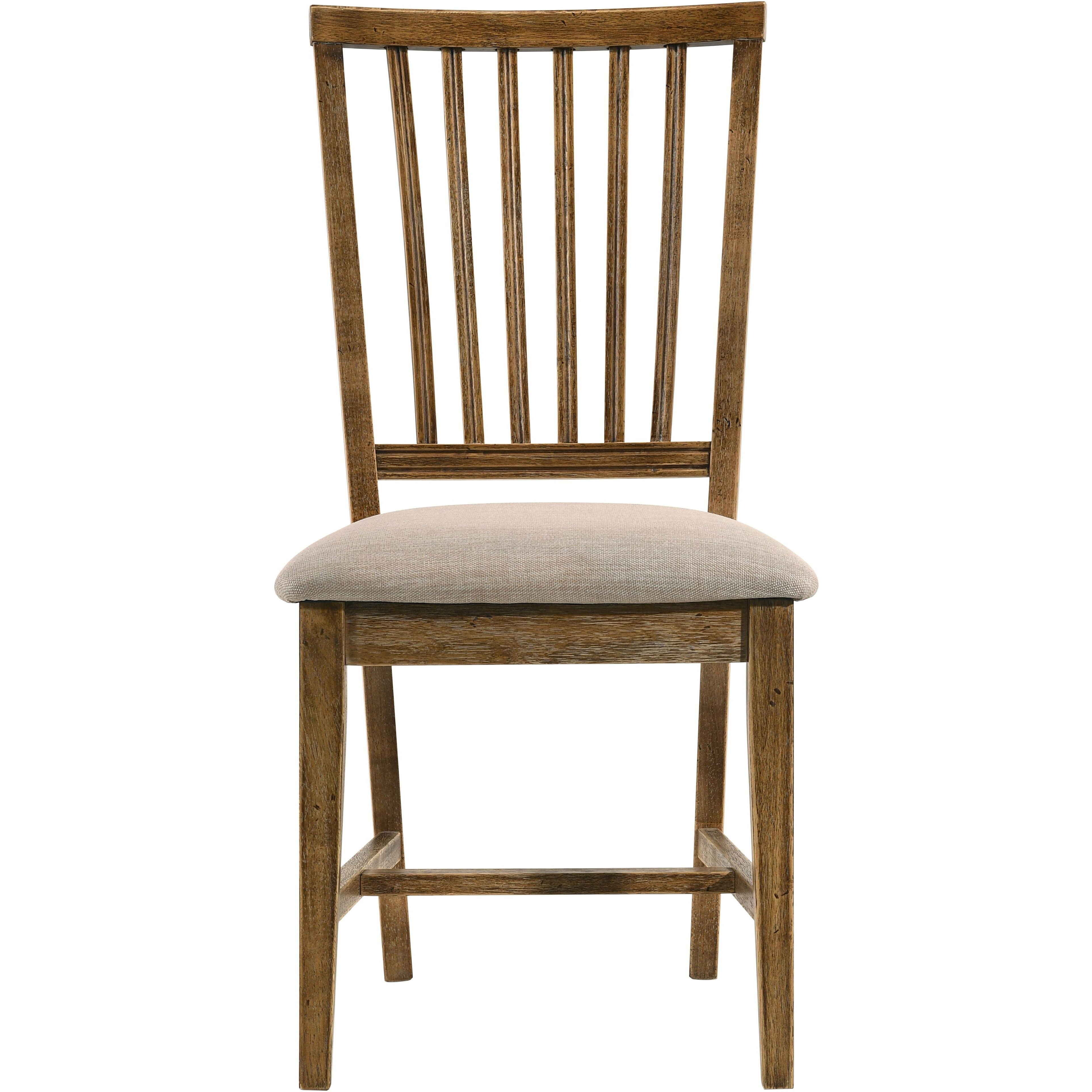 Tan And Weathered Oak Slat Back Side Chairs (Set Of 2)