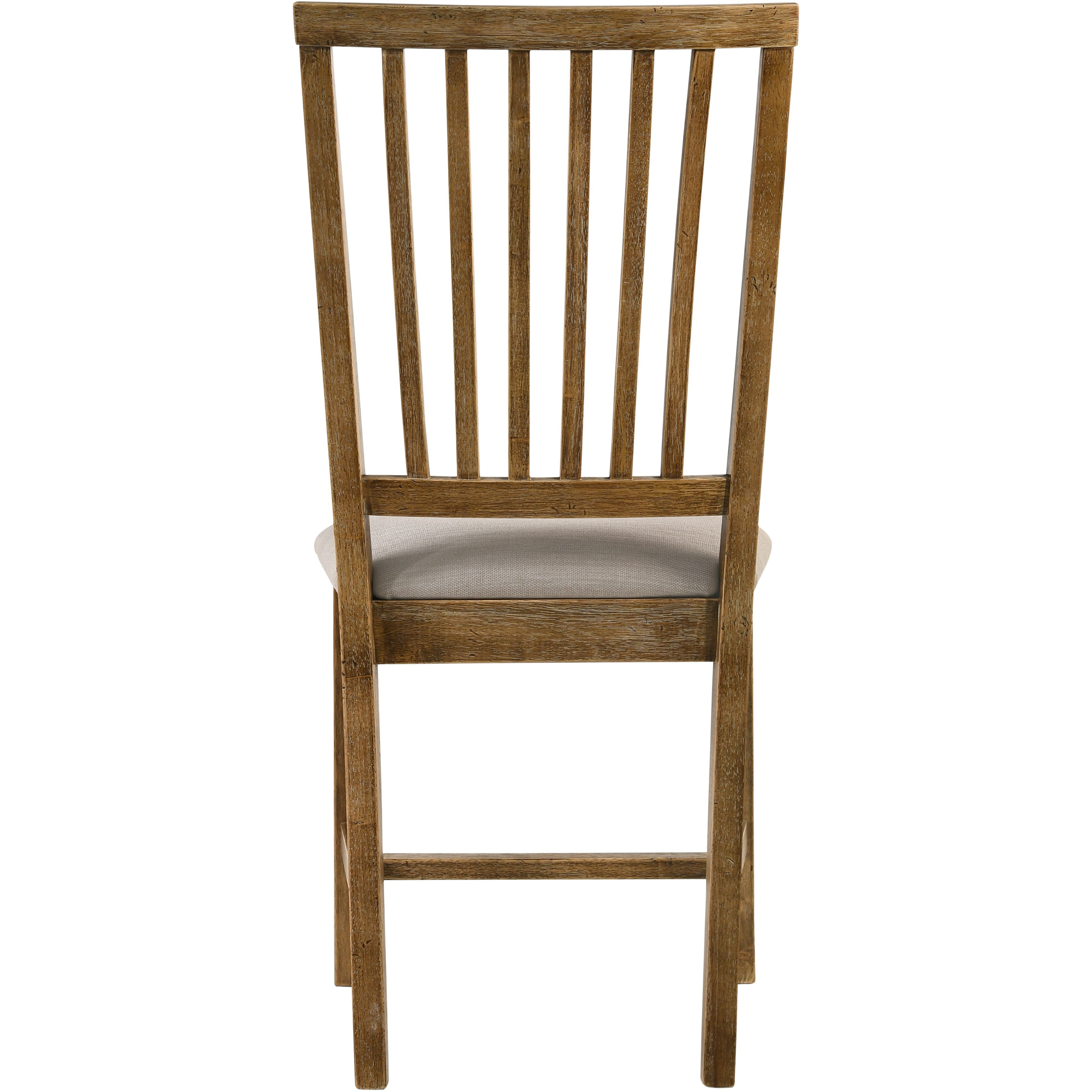 Tan And Weathered Oak Slat Back Side Chairs (Set Of 2)