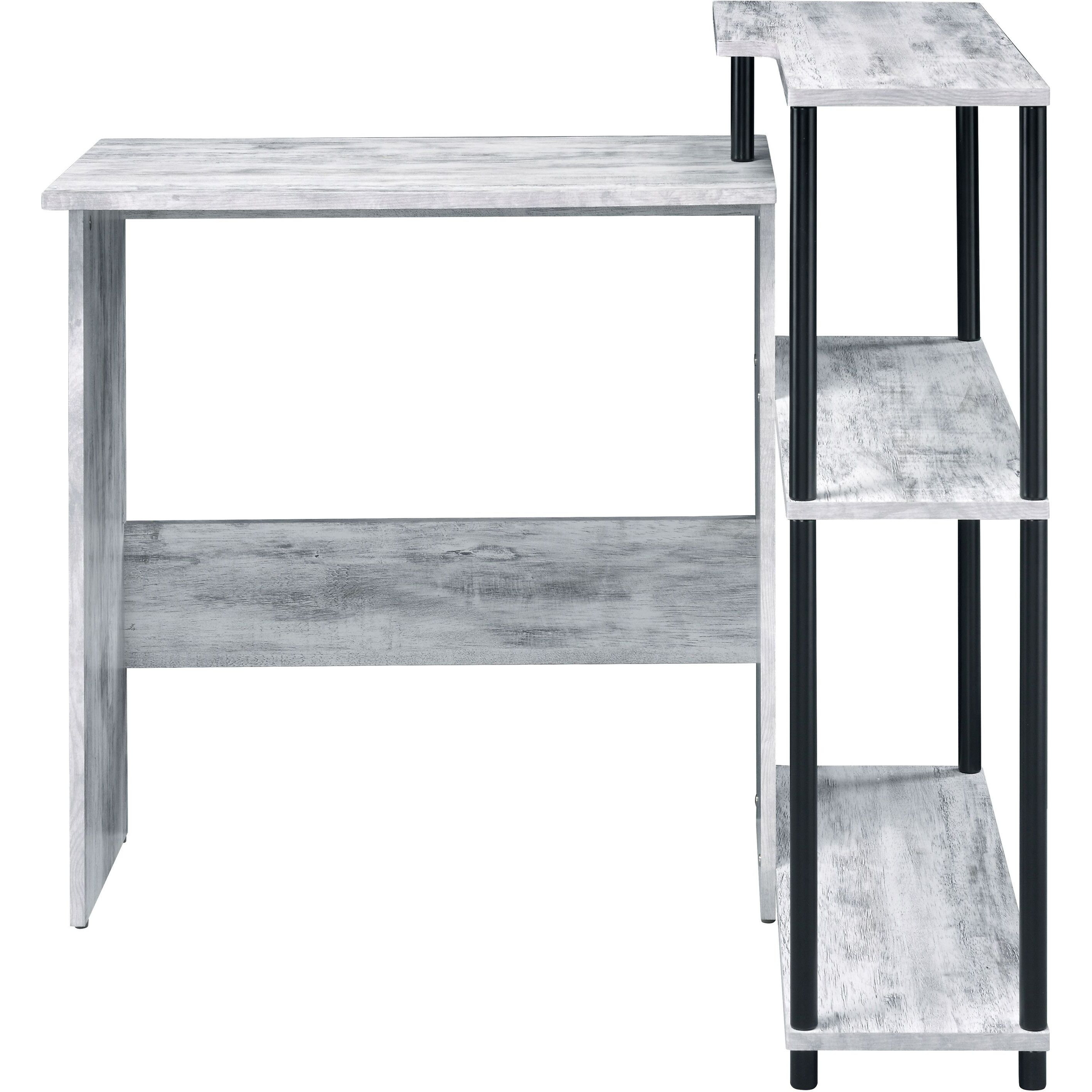 Antique White And Black Office Desk With Bookshelf