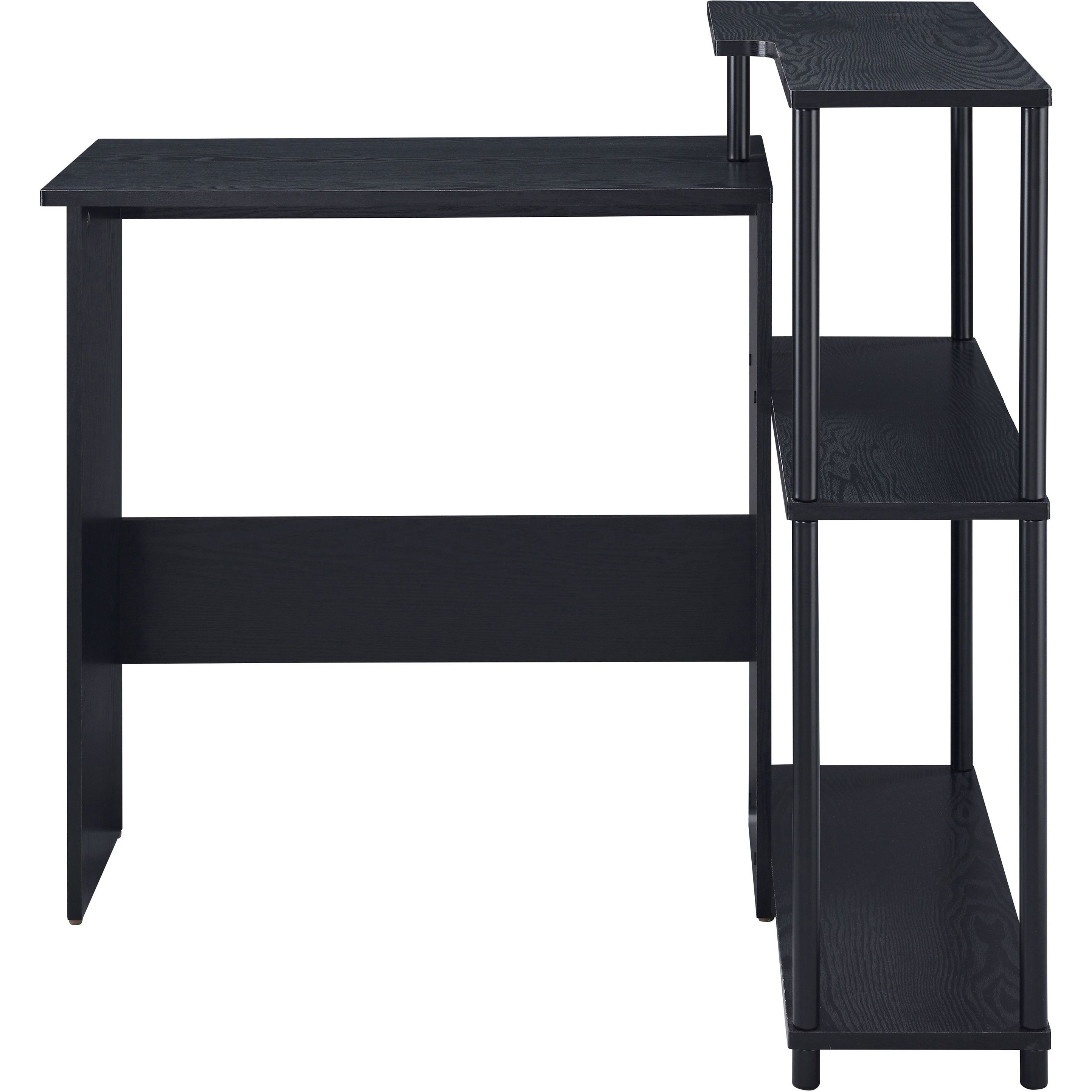 Black Office Desk With Bookshelf